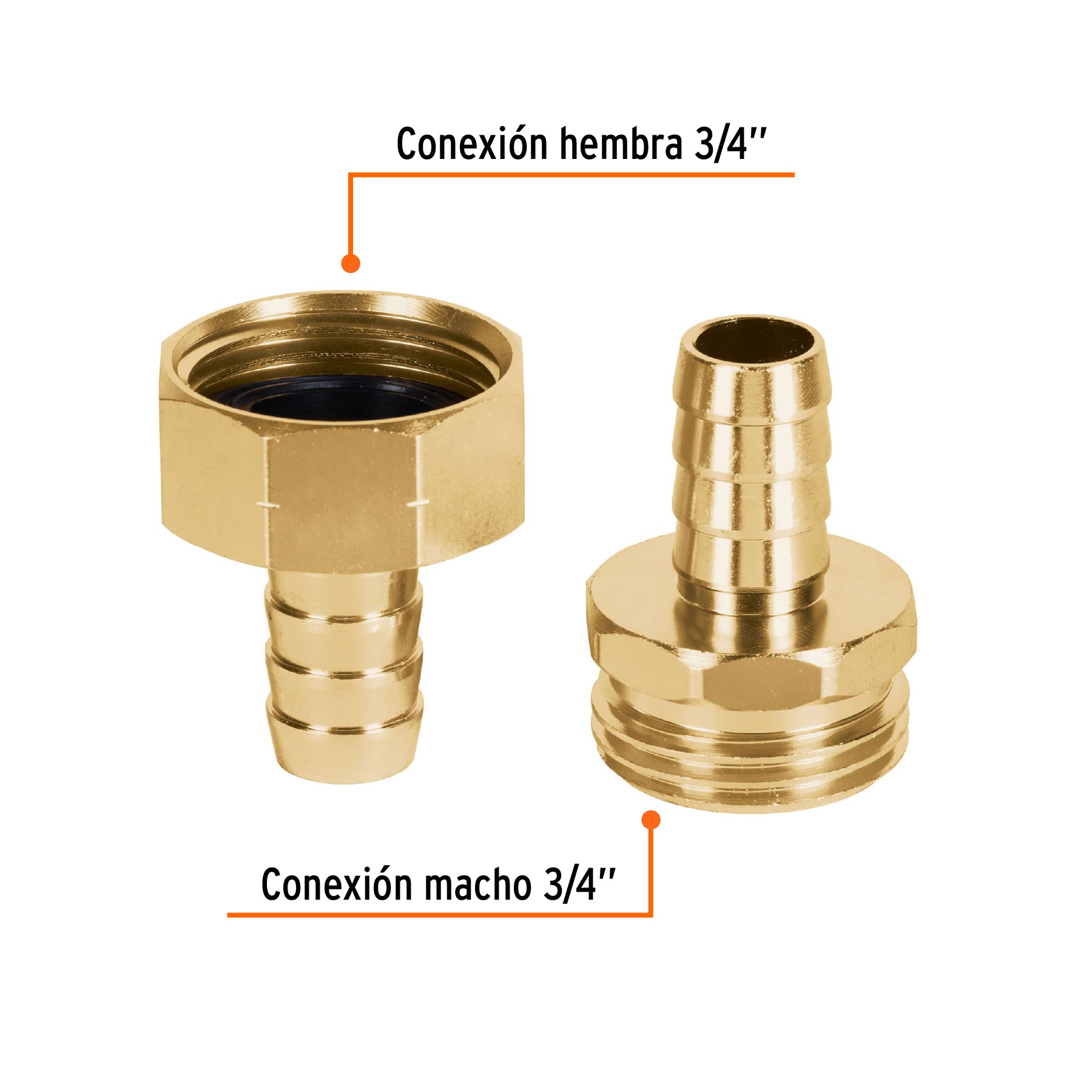 Juego de conectores 1/2" macho/hembra de aluminio, TRUPER