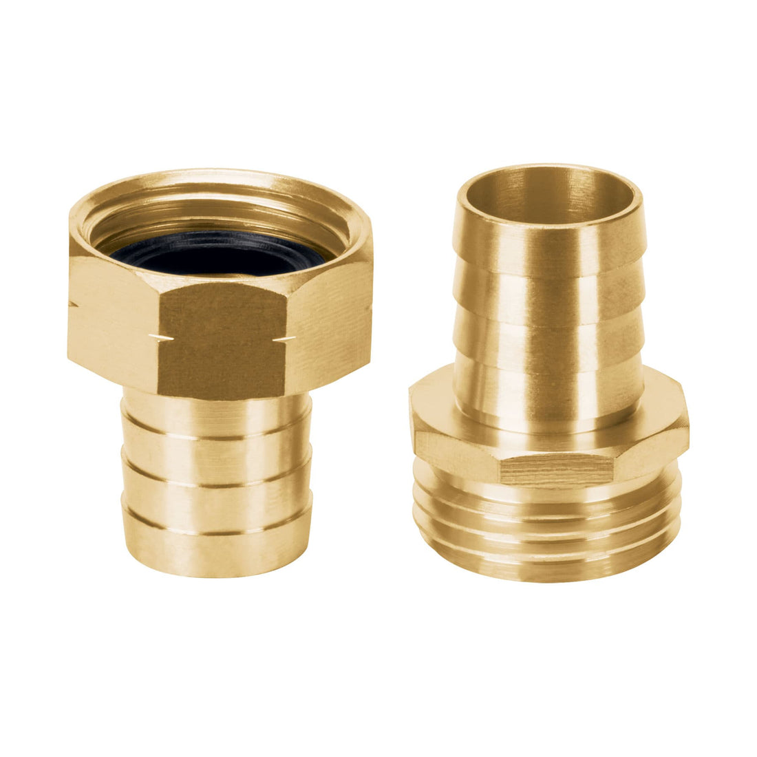 Conectores 3/4" macho y hembra de latón sólido para manguera