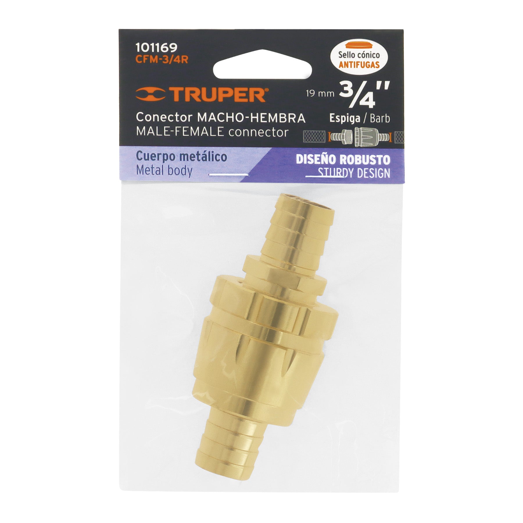 Juego de conectores 3/4" macho/hembra robustos de aluminio