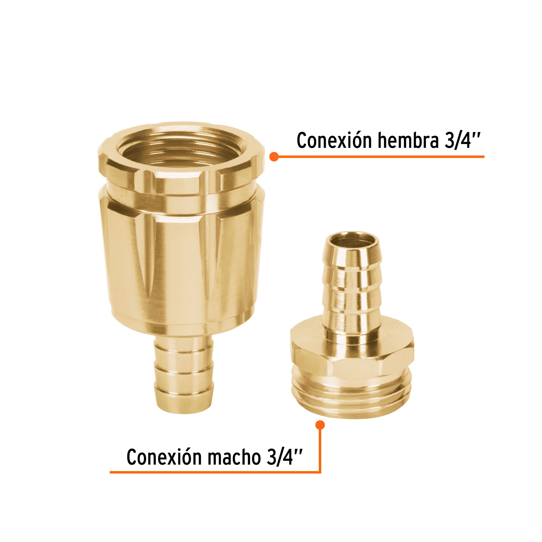 Juego de conectores 3/4" macho/hembra robustos de aluminio