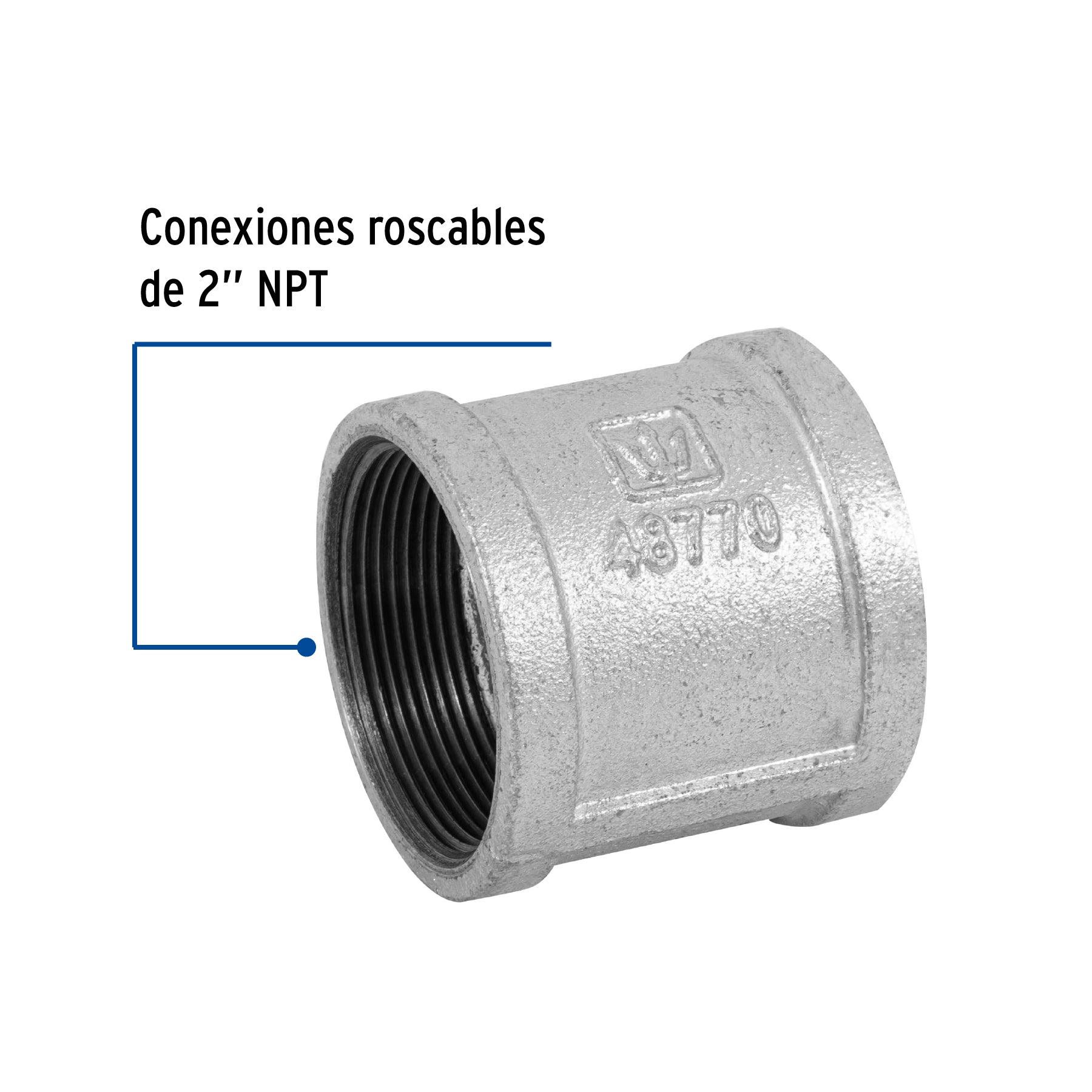 Cople reforzado de acero galvanizado de 2", FOSET