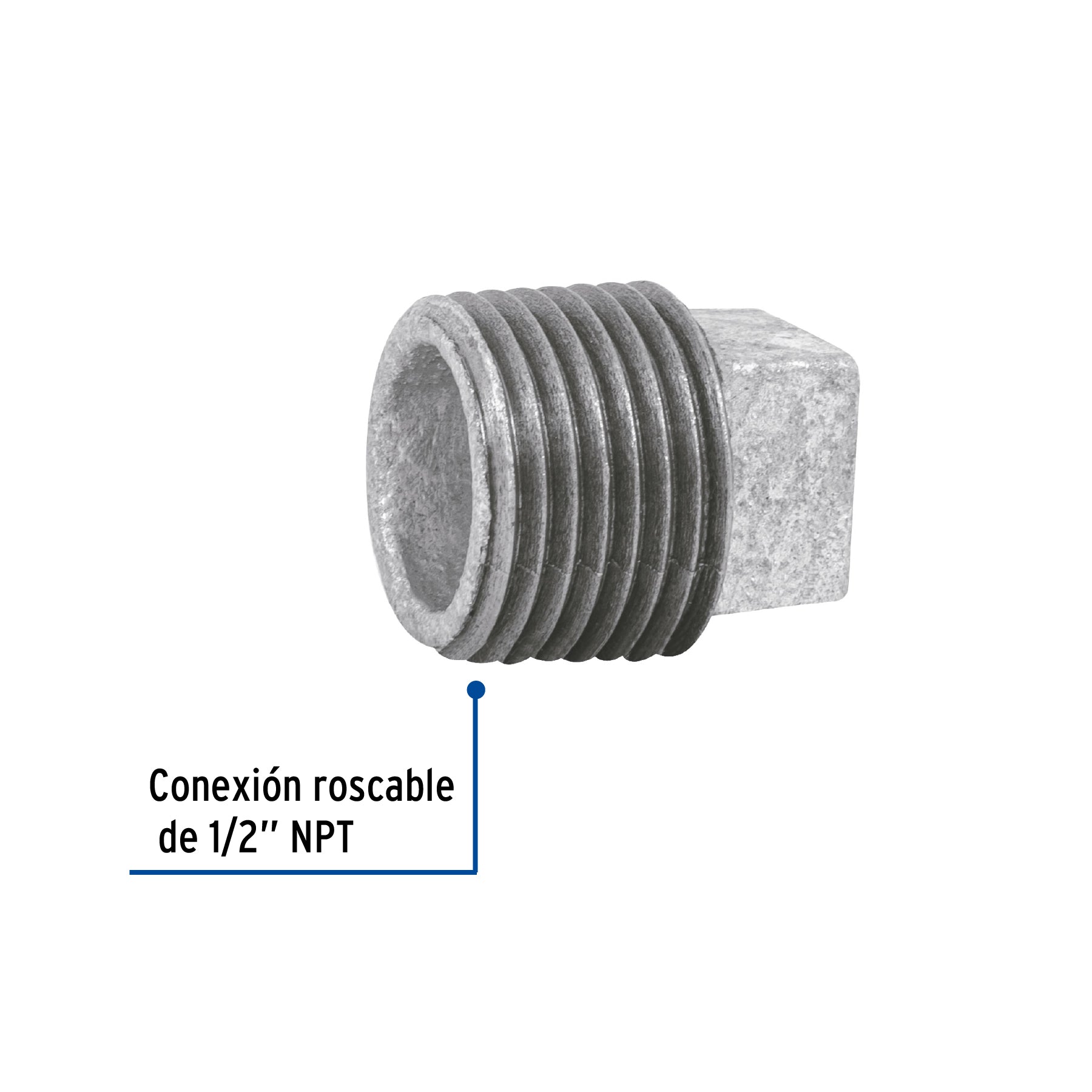 Tapón macho 1/2" de acero galvanizado, FOSET