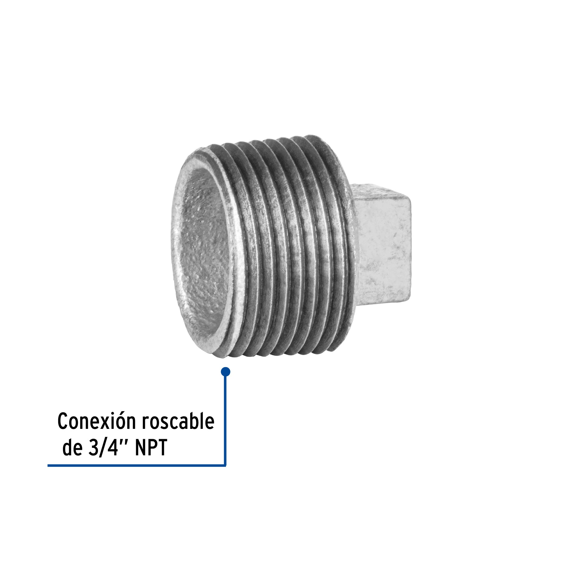 Tapón macho 3/4" de acero galvanizado, FOSET