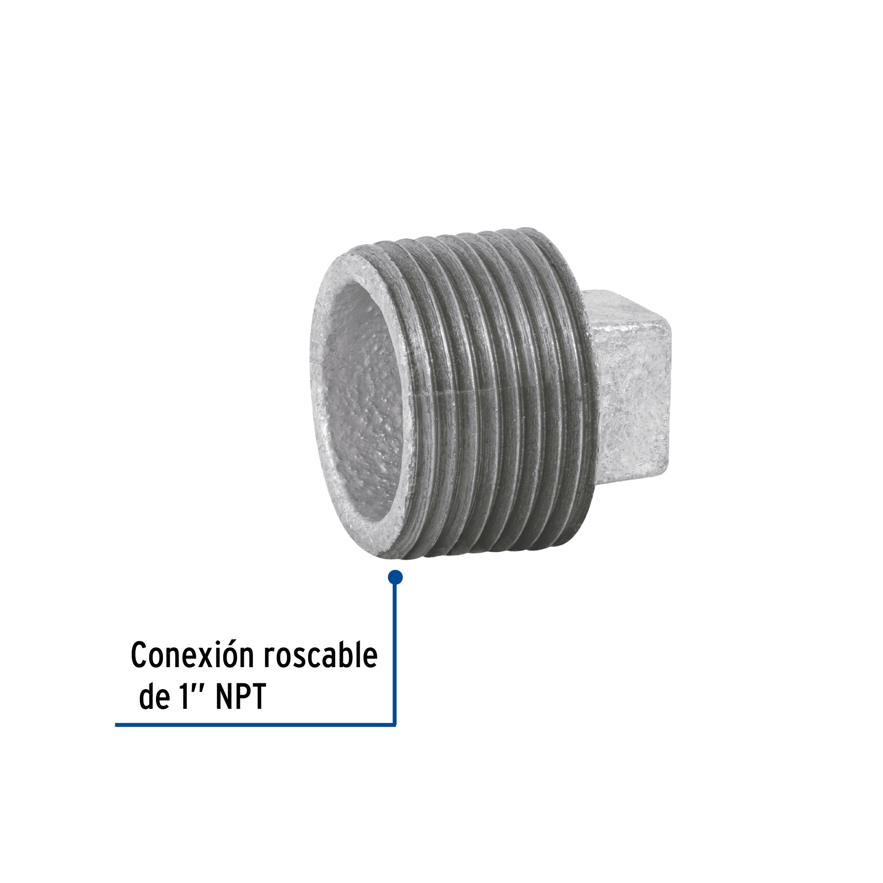 Tapón macho 1" de acero galvanizado, FOSET