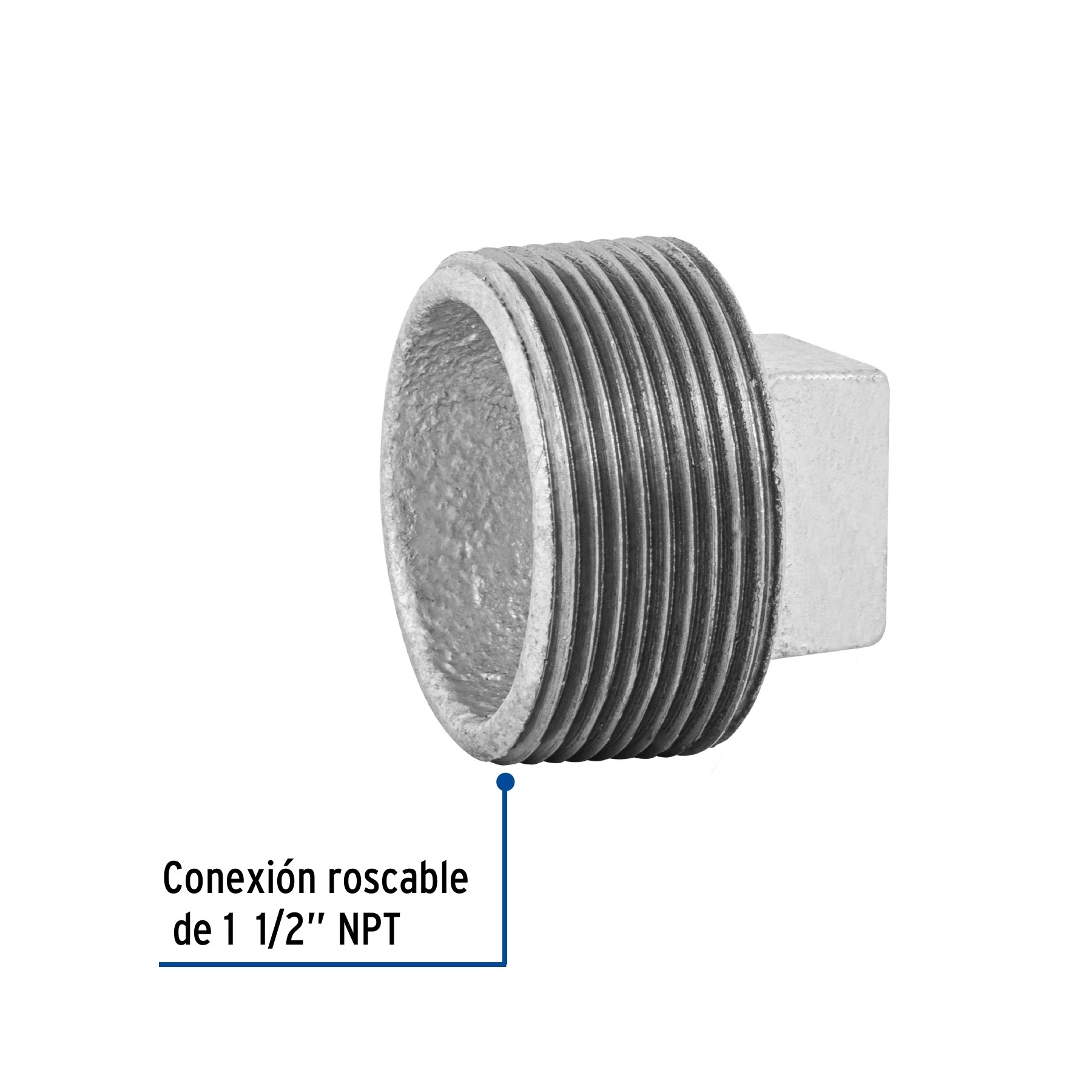 Tapón macho 1-1/2" de acero galvanizado, FOSET