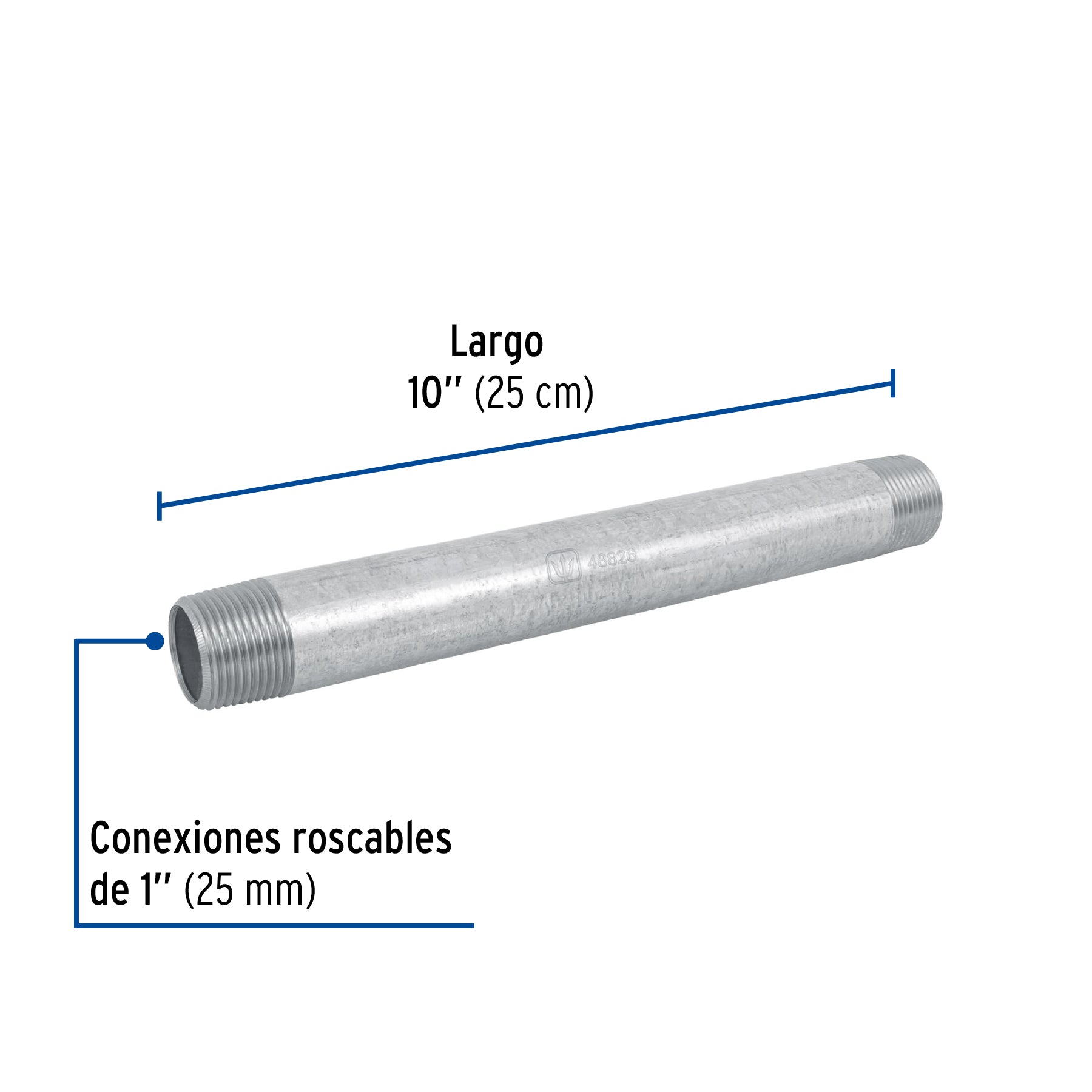 Niple de acero galvanizado 1 x 10", FOSET