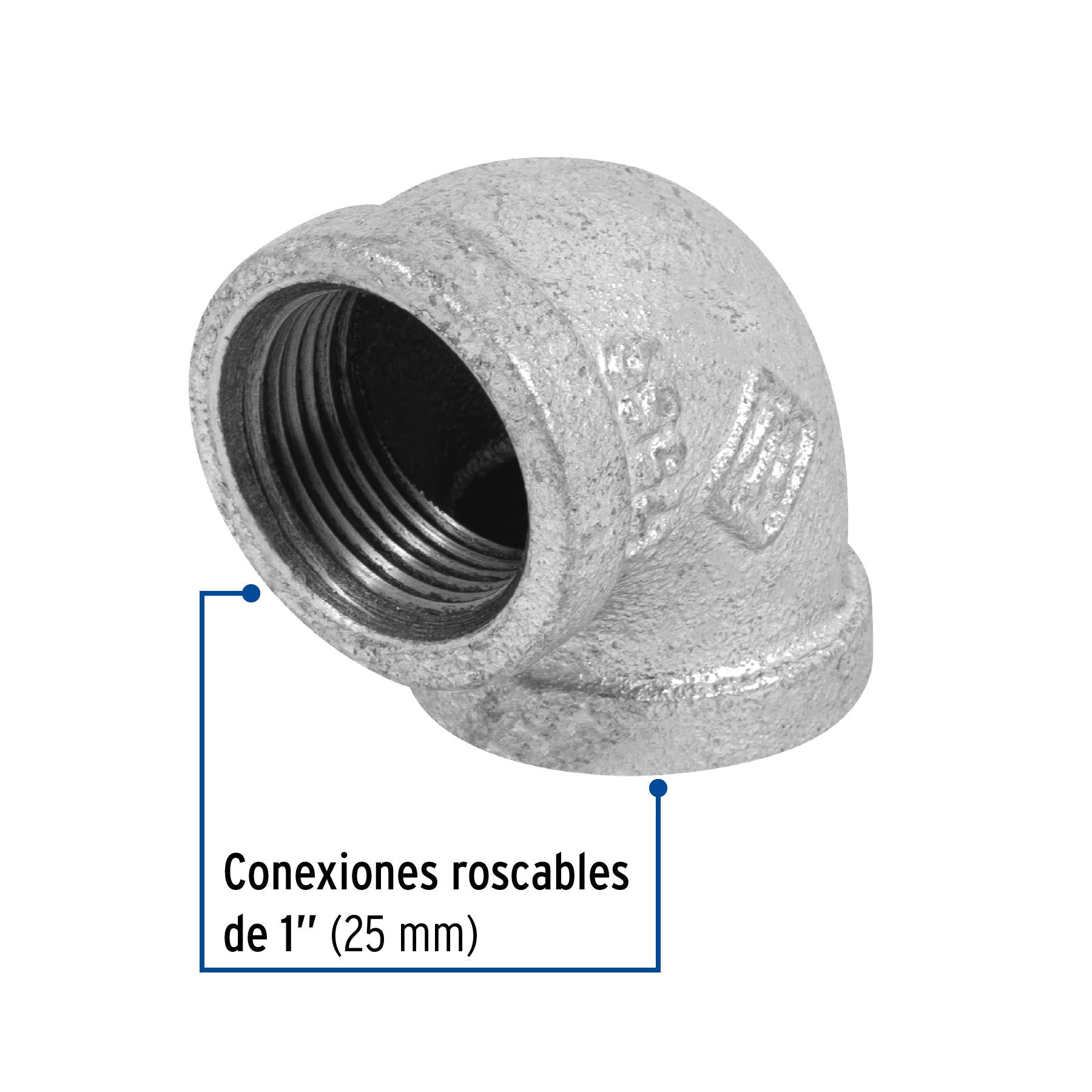 Codo 90° acero galvanizado de 1", FOSET
