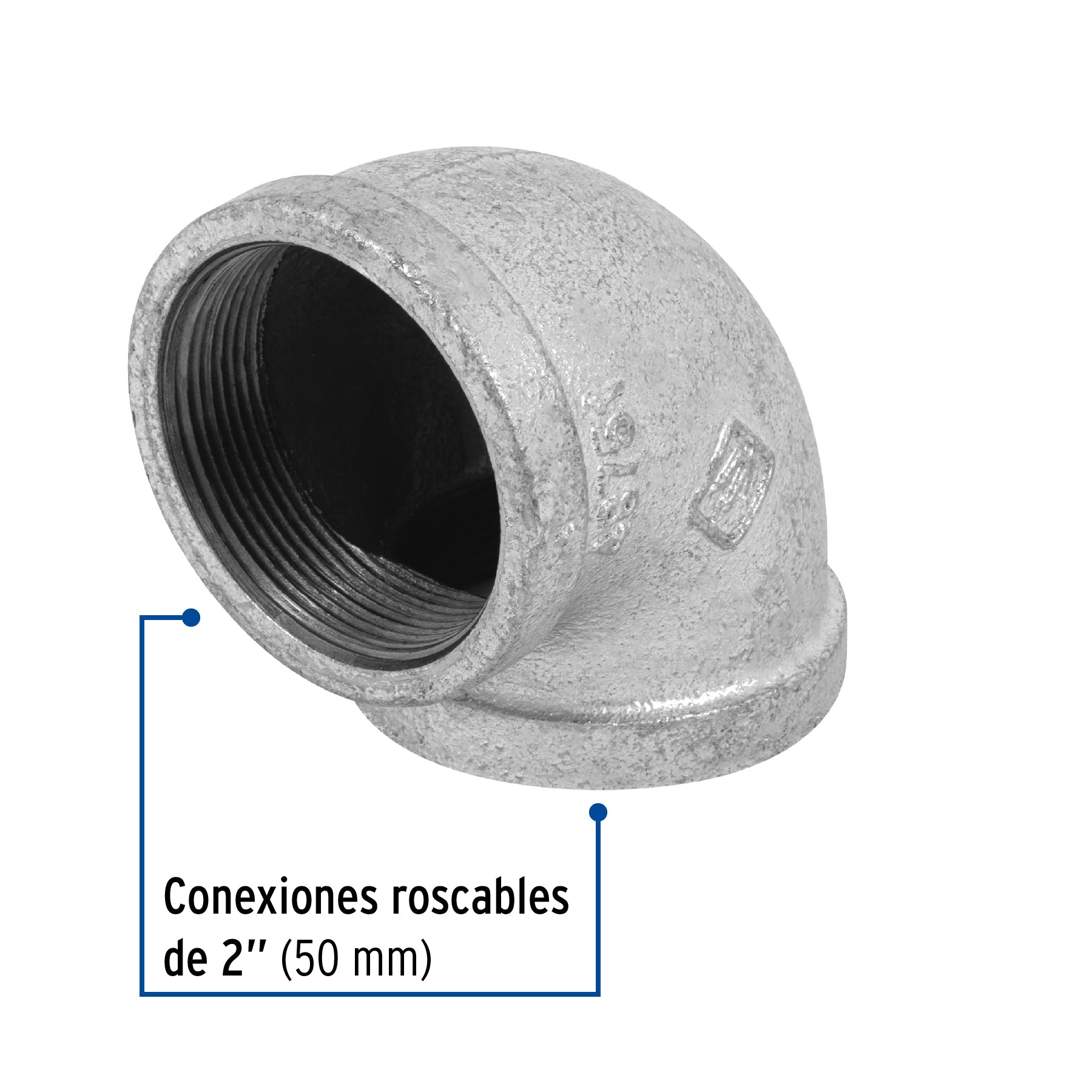 Codo 90° acero galvanizado de 2", FOSET