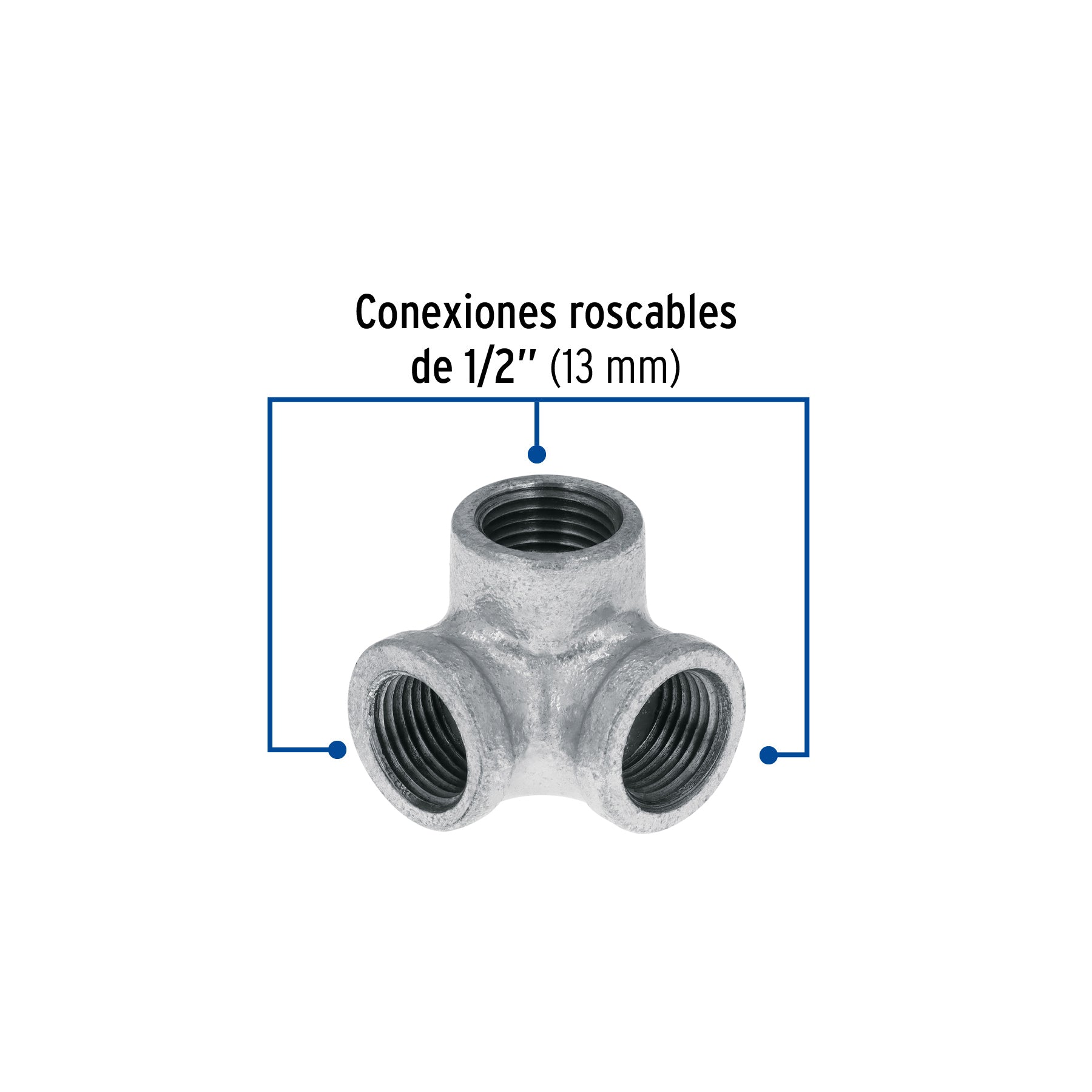 Codo rincón acero galvanizado de 1/2", FOSET