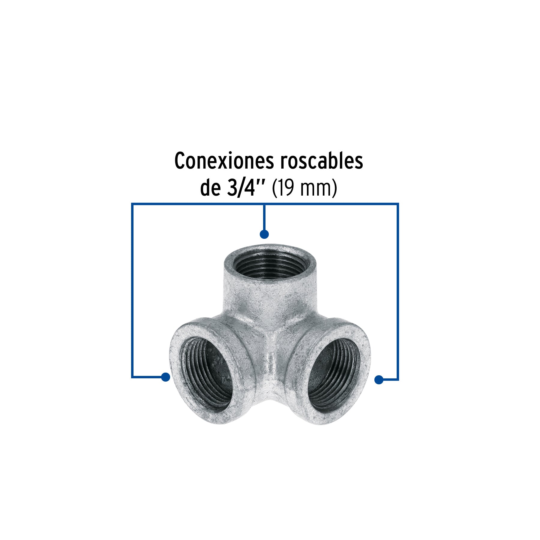 Codo rincón acero galvanizado de 3/4", FOSET