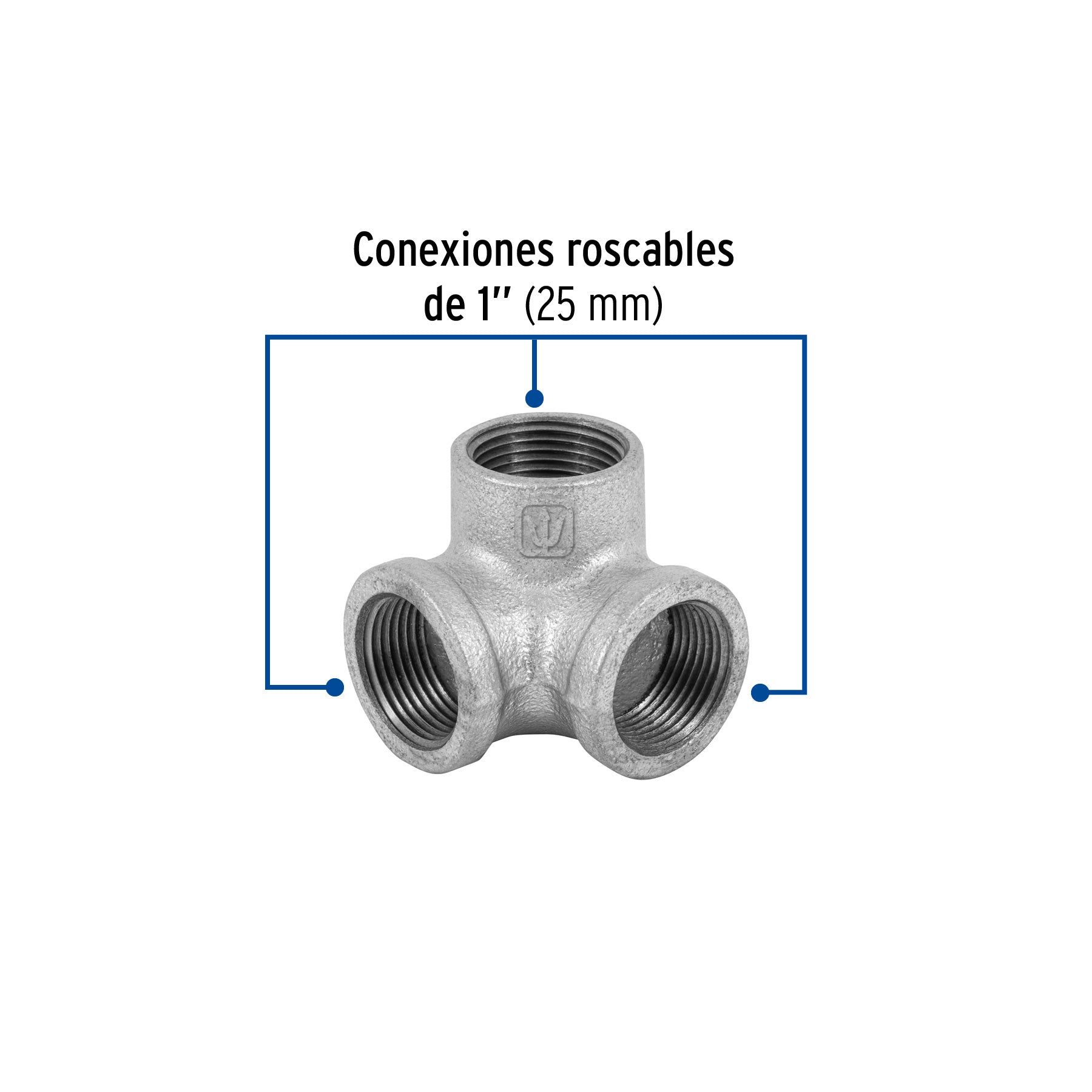 Codo rincón acero galvanizado de 1", FOSET