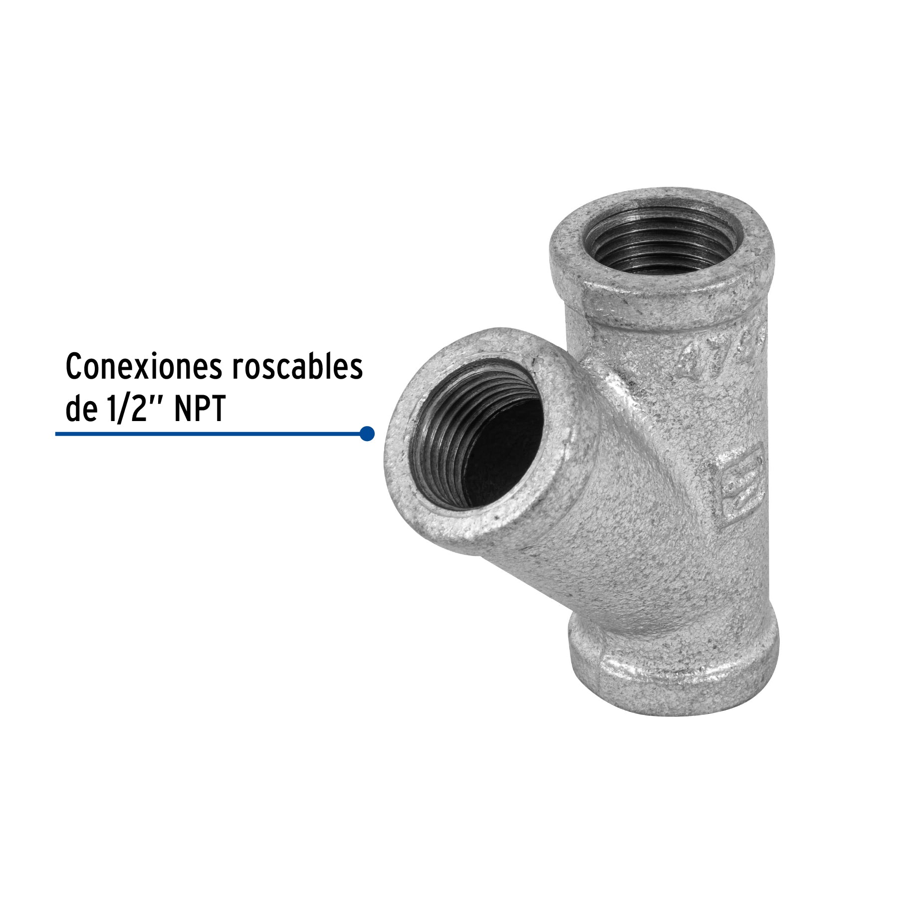 Yee sencilla 1/2" acero galvanizado, FOSET