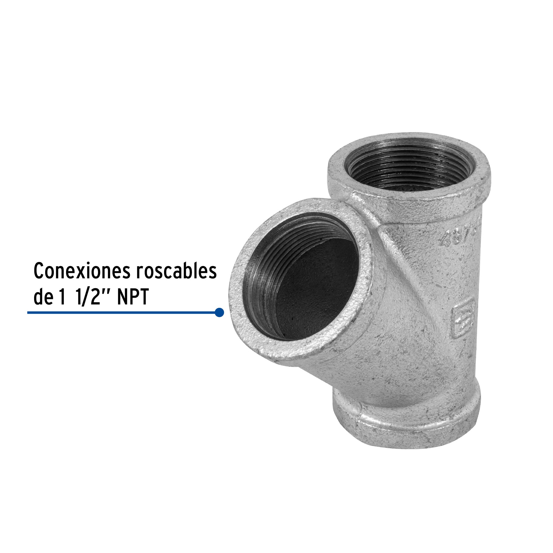 Yee sencilla 1-1/2" acero galvanizado, FOSET