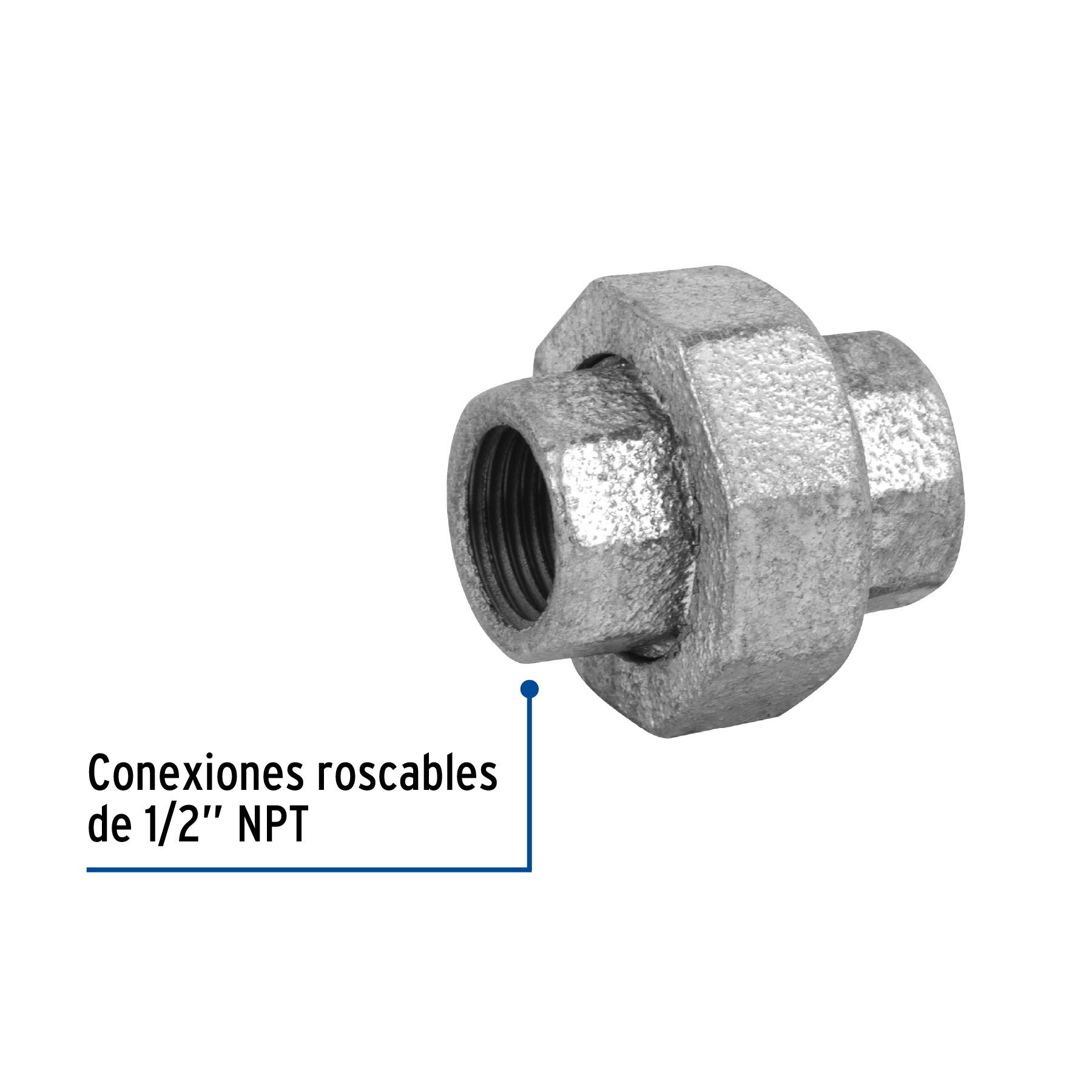 Tuerca unión 1/2" acero galvanizado, FOSET