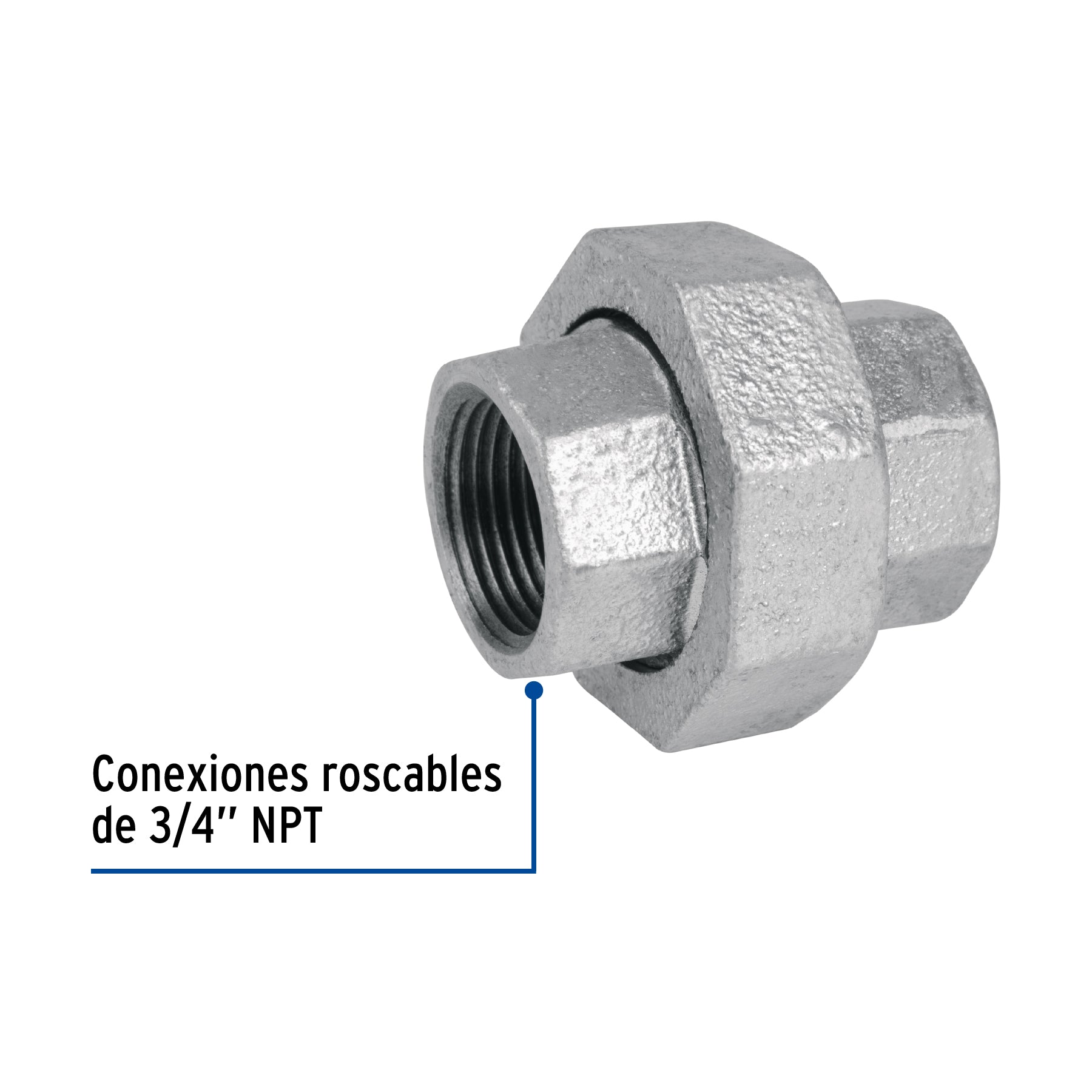 Tuerca unión 3/4" acero galvanizado, FOSET