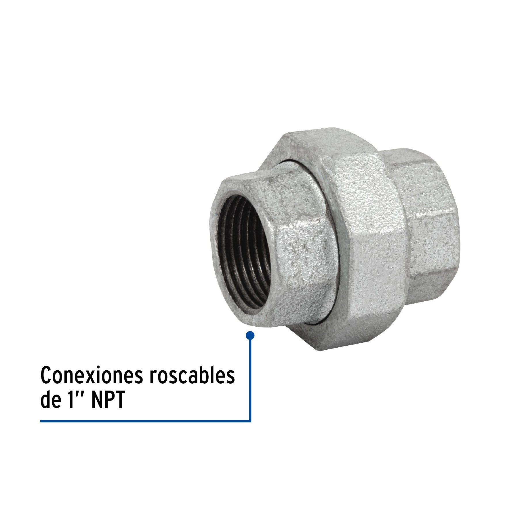 Tuerca unión 1" acero galvanizado, FOSET