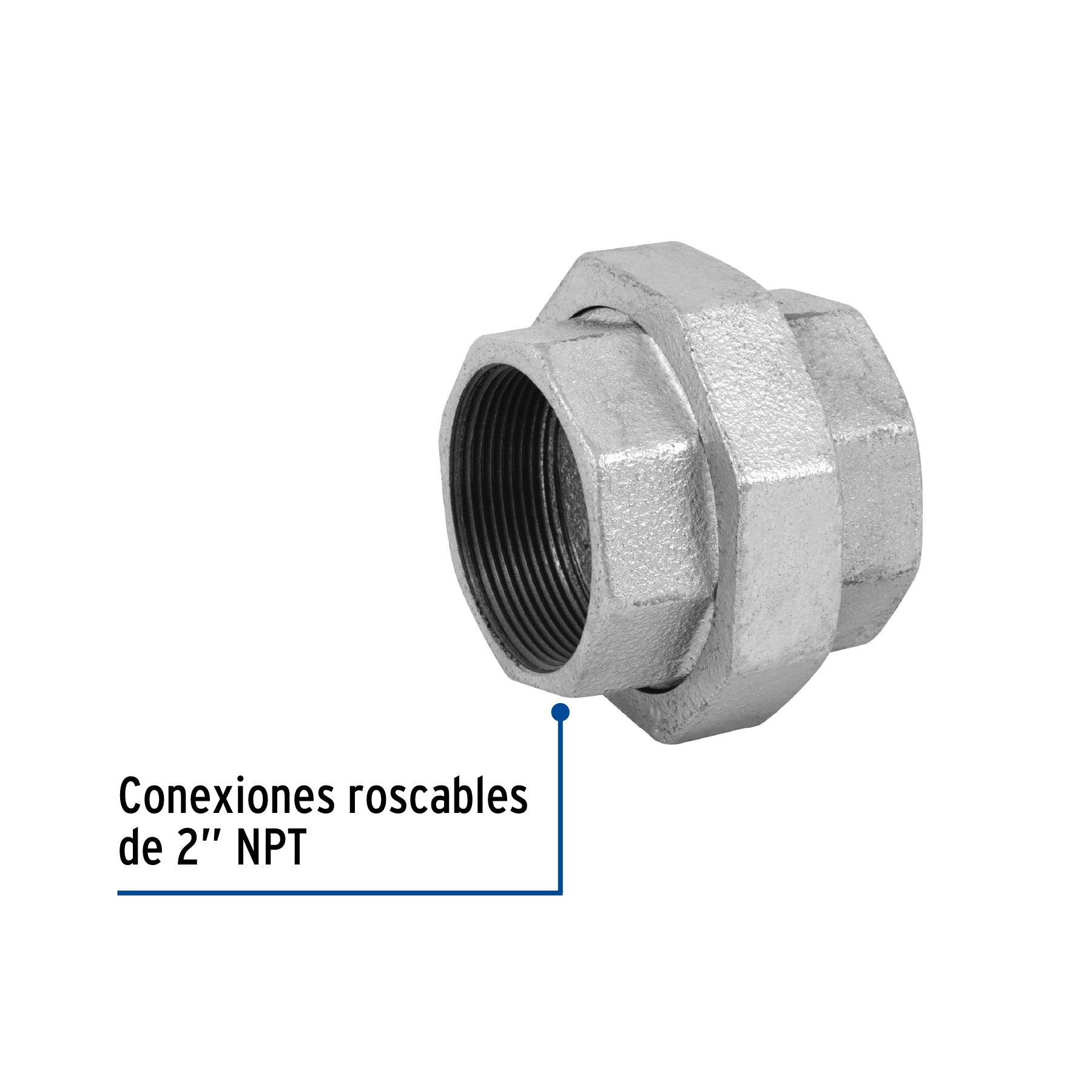 Tuerca unión 2" acero galvanizado, FOSET