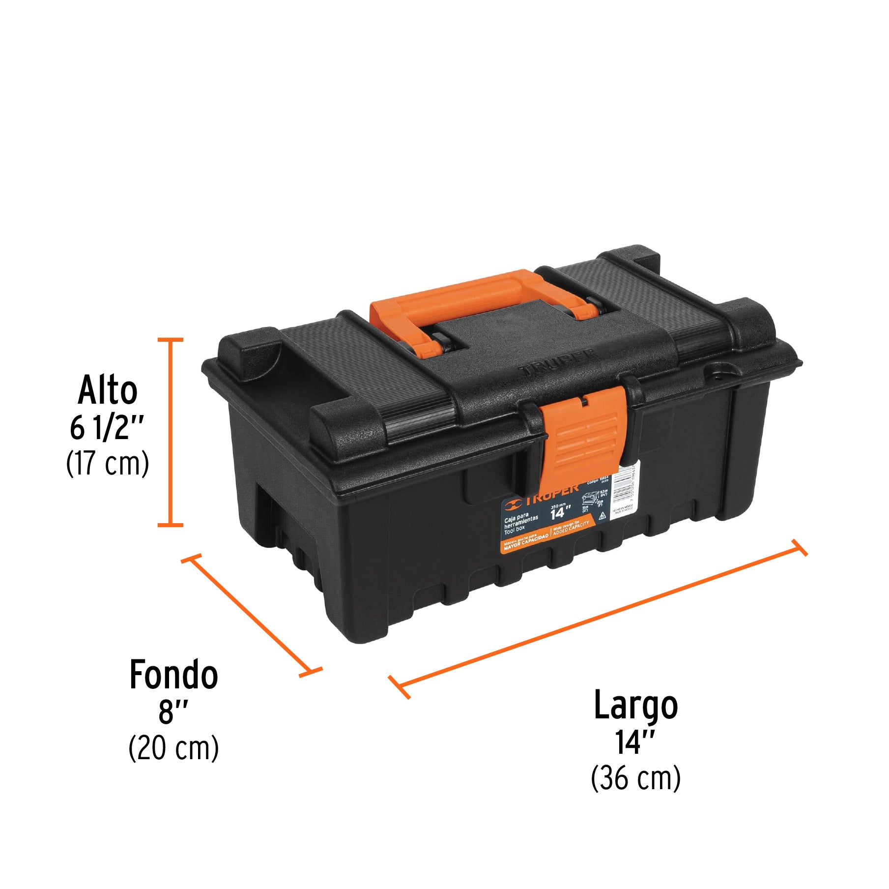 Caja para herramienta de 14" sin compartimentos, TRUPER