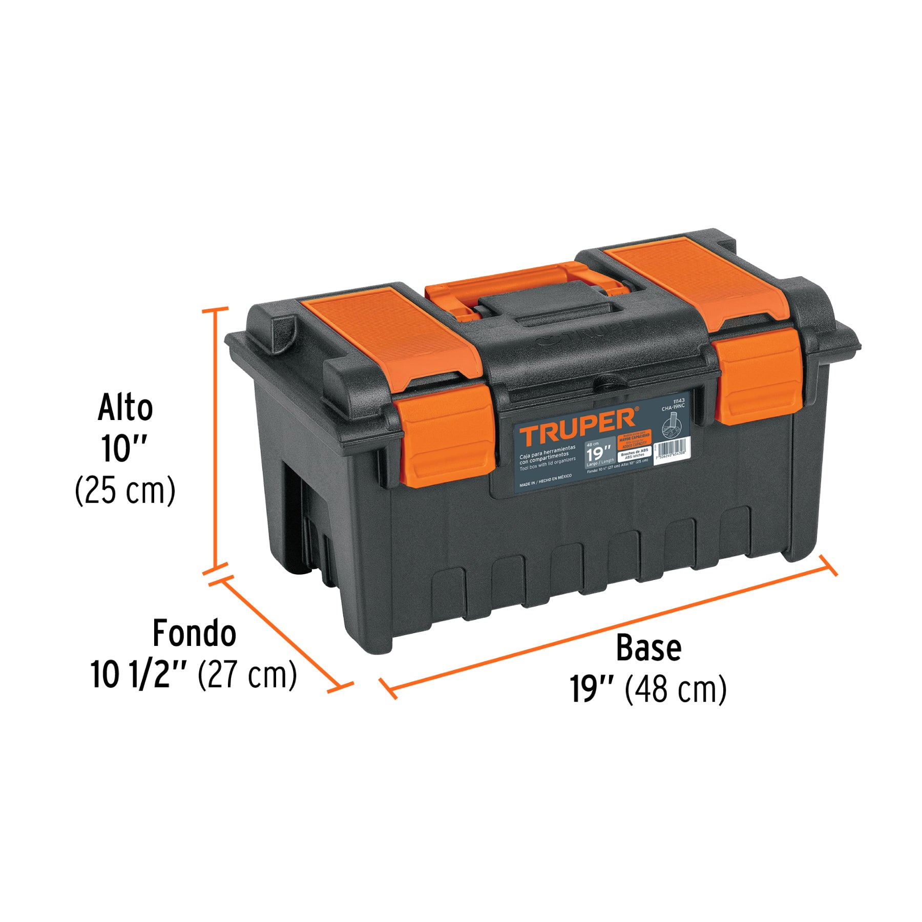 Caja para herramienta de 19" con compartimentos, TRUPER