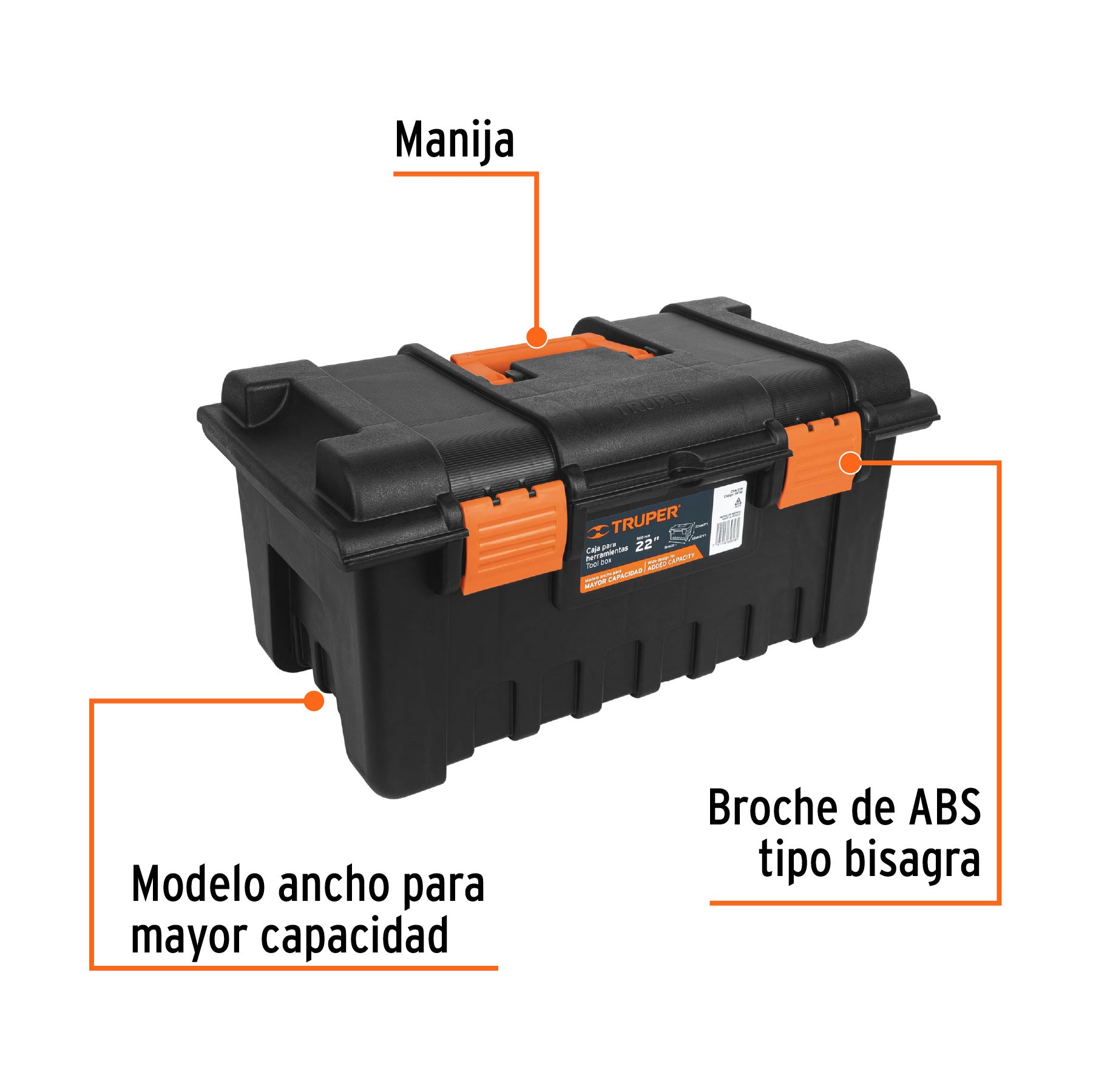 Caja para herramienta de 19" sin compartimentos, TRUPER