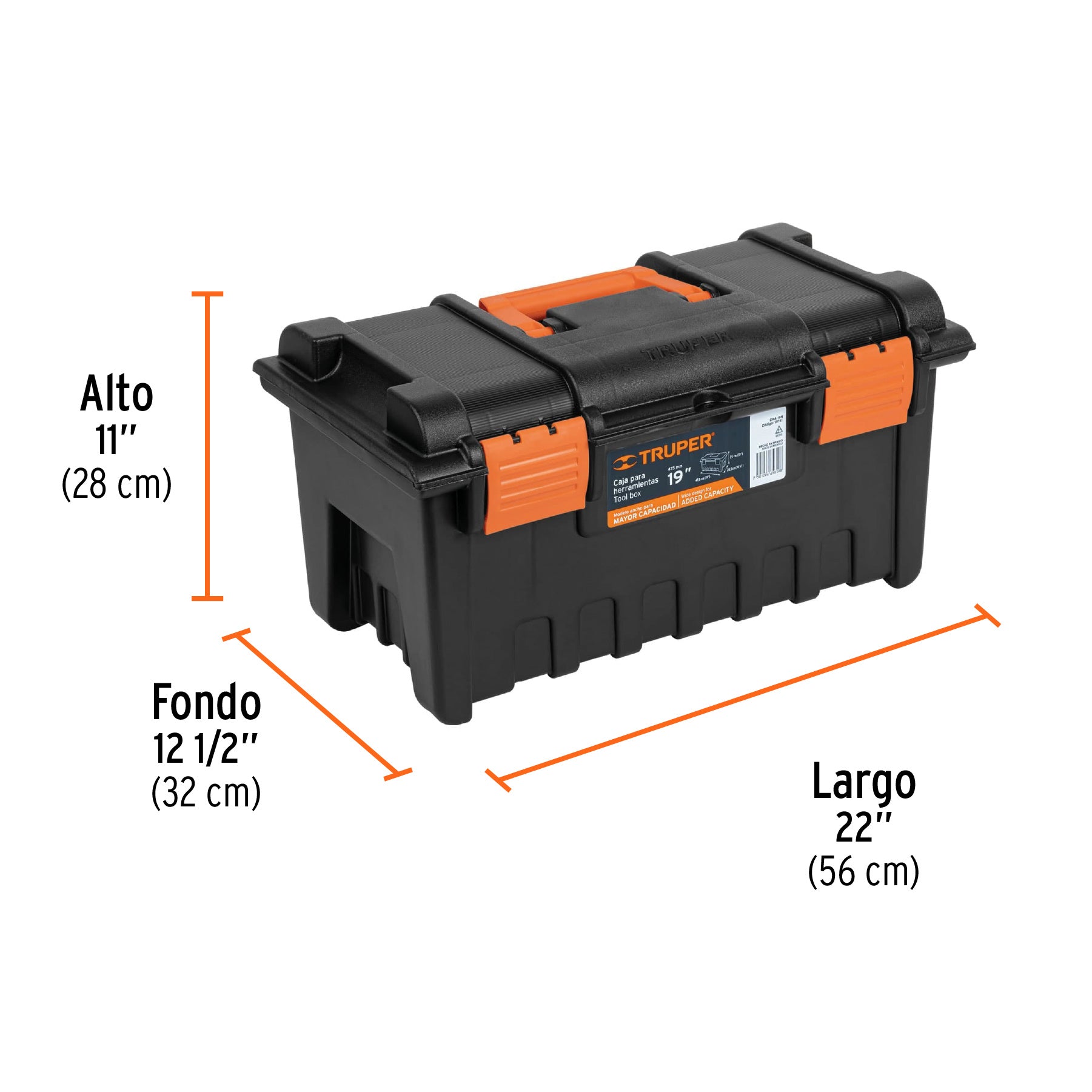 Caja para herramienta de 19" sin compartimentos, TRUPER