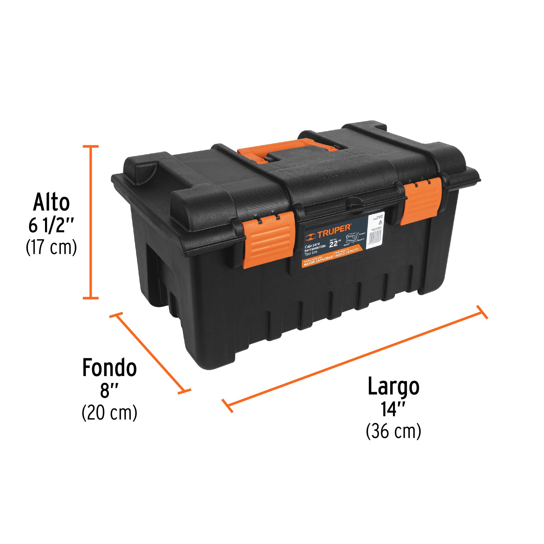 Caja para herramienta de 22" sin compartimentos, TRUPER