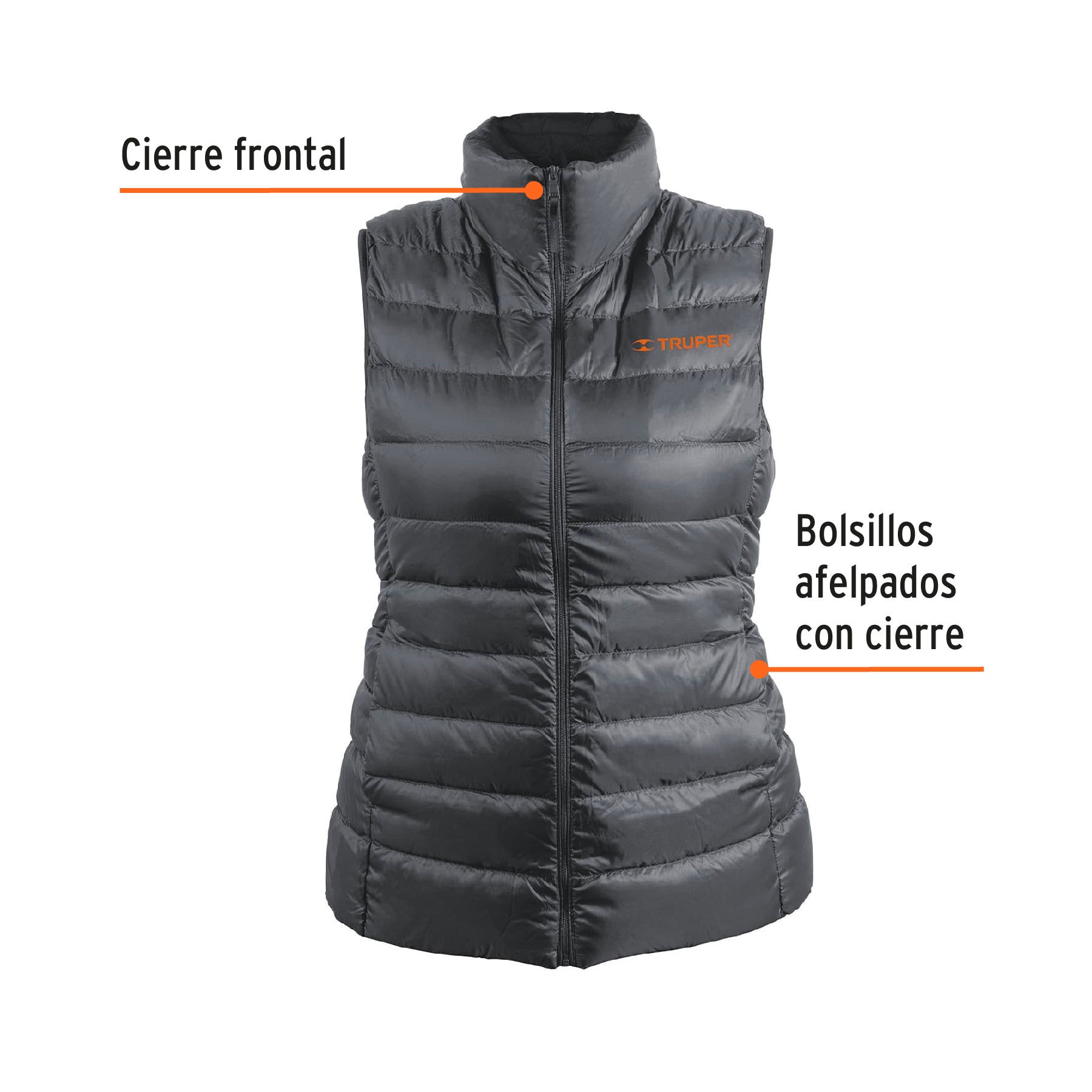Chaleco de plumas ligero para mujer, gris, EG, TRUPER
