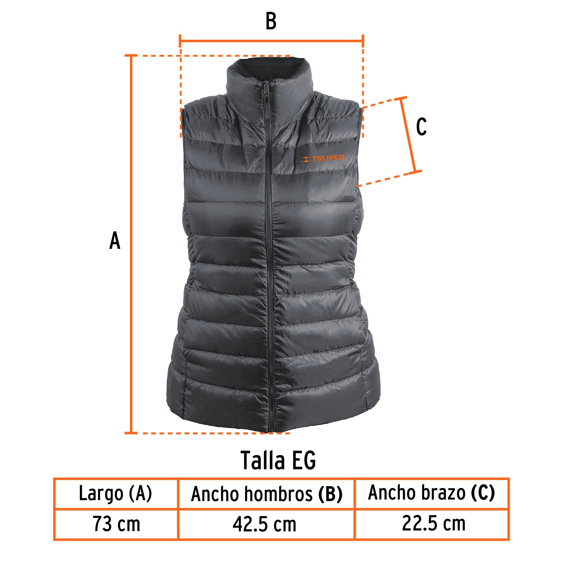 Chaleco de plumas ligero para mujer, gris, EG, TRUPER