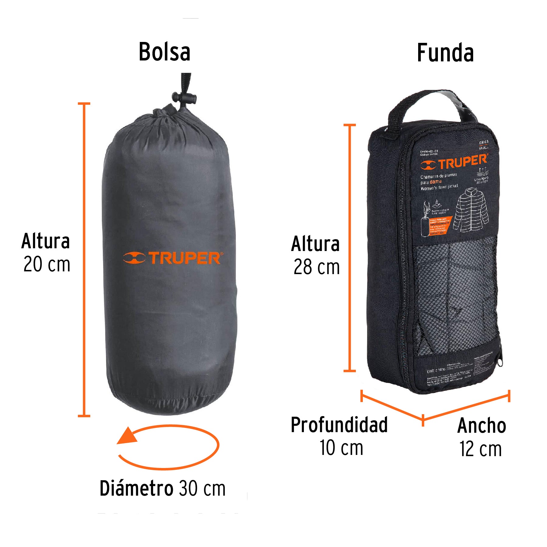Chamarra de plumas ligera para mujer, gris, CH, TRUPER