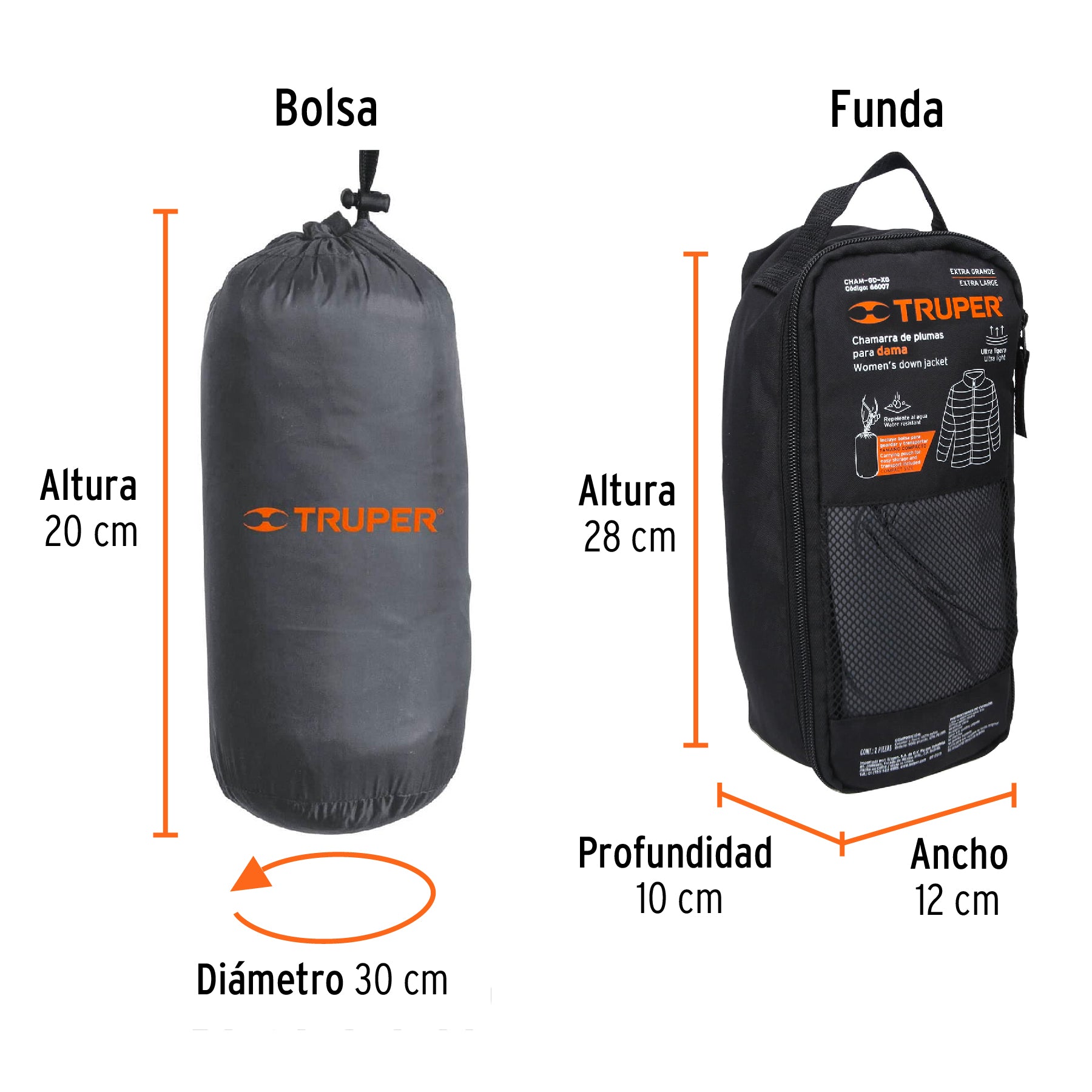 Chamarra de plumas ligera para mujer, gris, EG, TRUPER