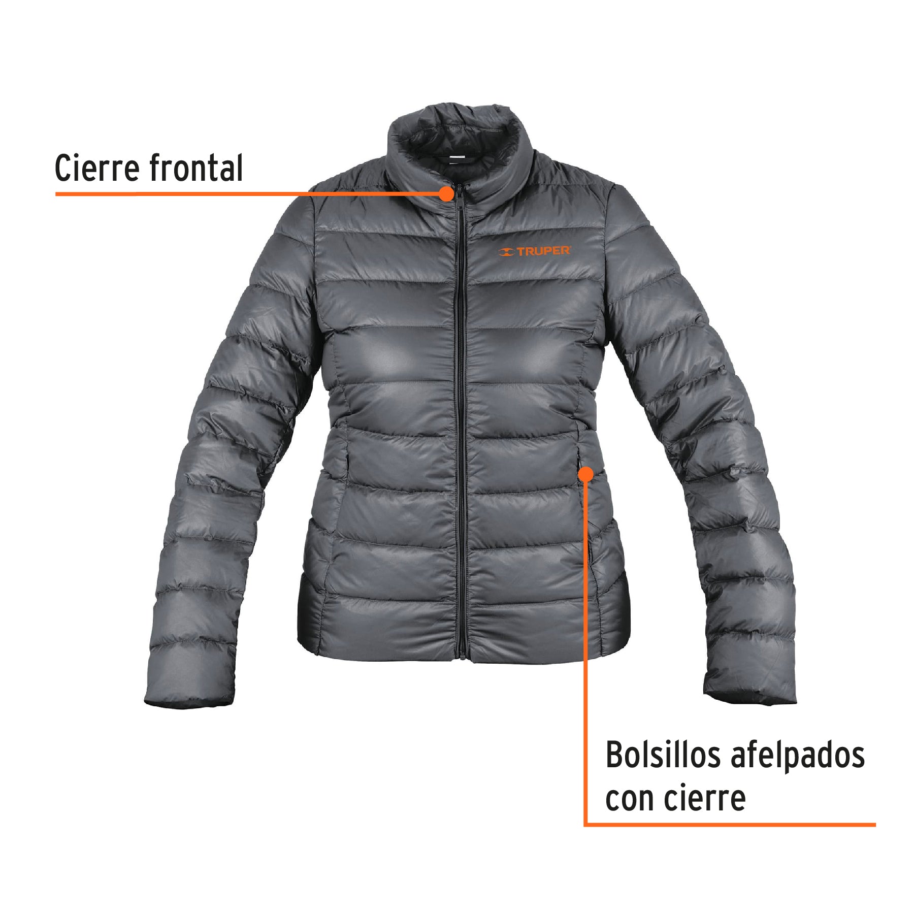 Chamarra de plumas ligera para mujer, gris, EG, TRUPER