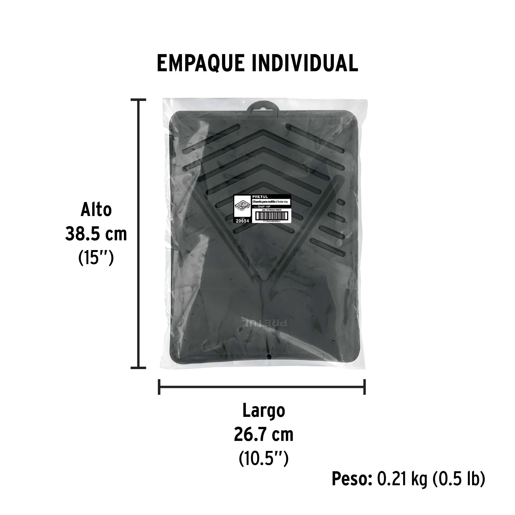 Charola para rodillo 9", PRETUL - Empaque