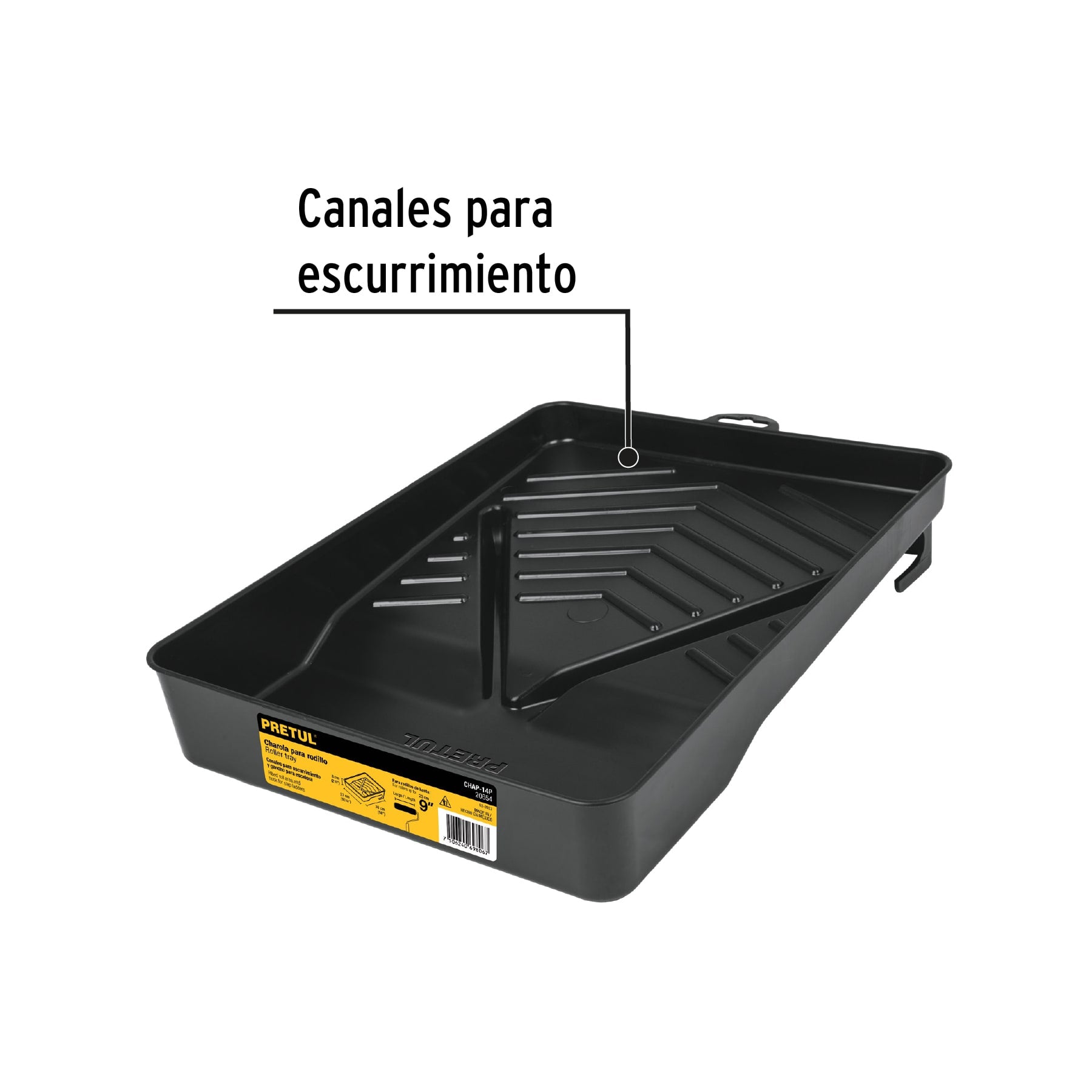 Charola para rodillo 9", PRETUL