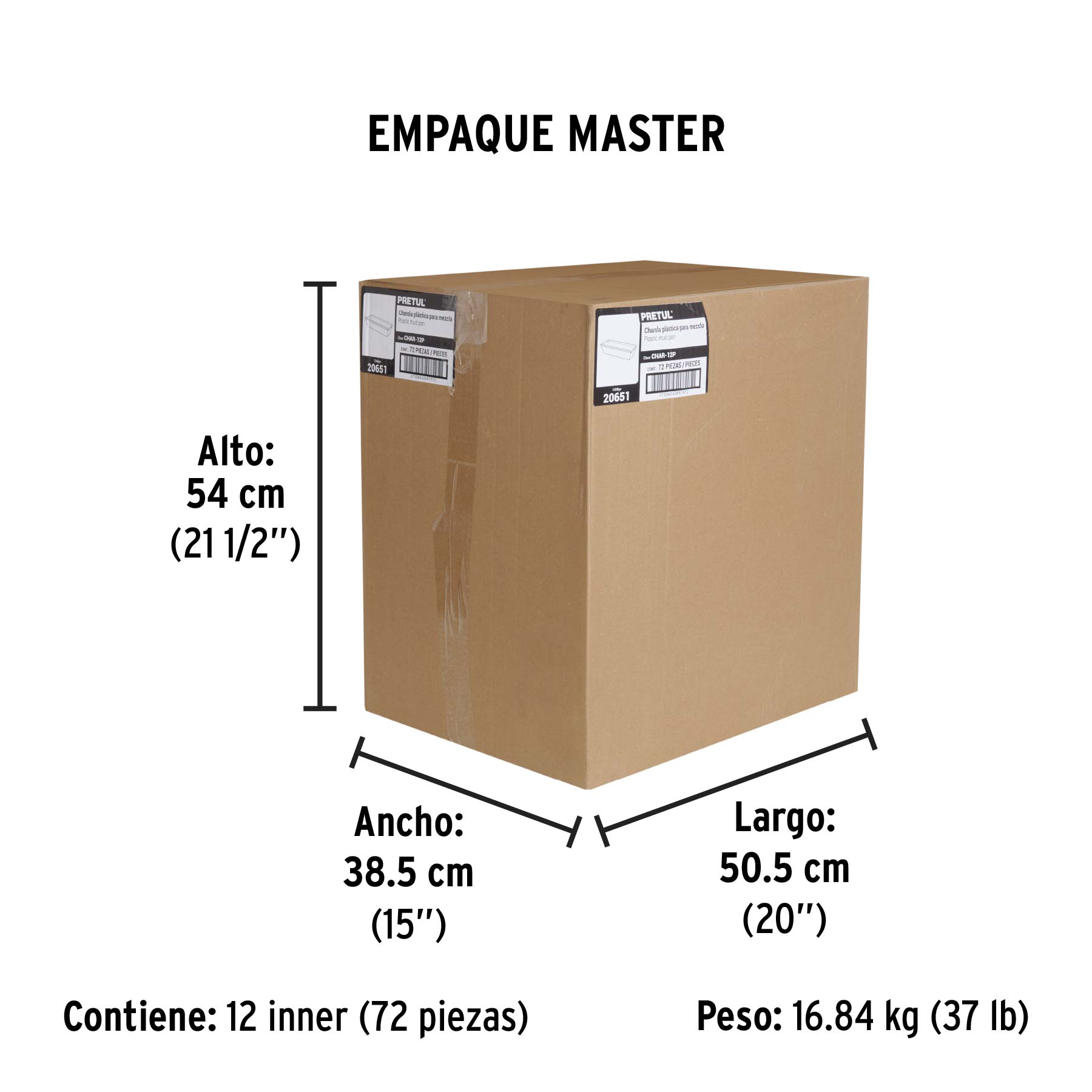 Charola de 12" plástica para mezcla, PRETUL - Empaque