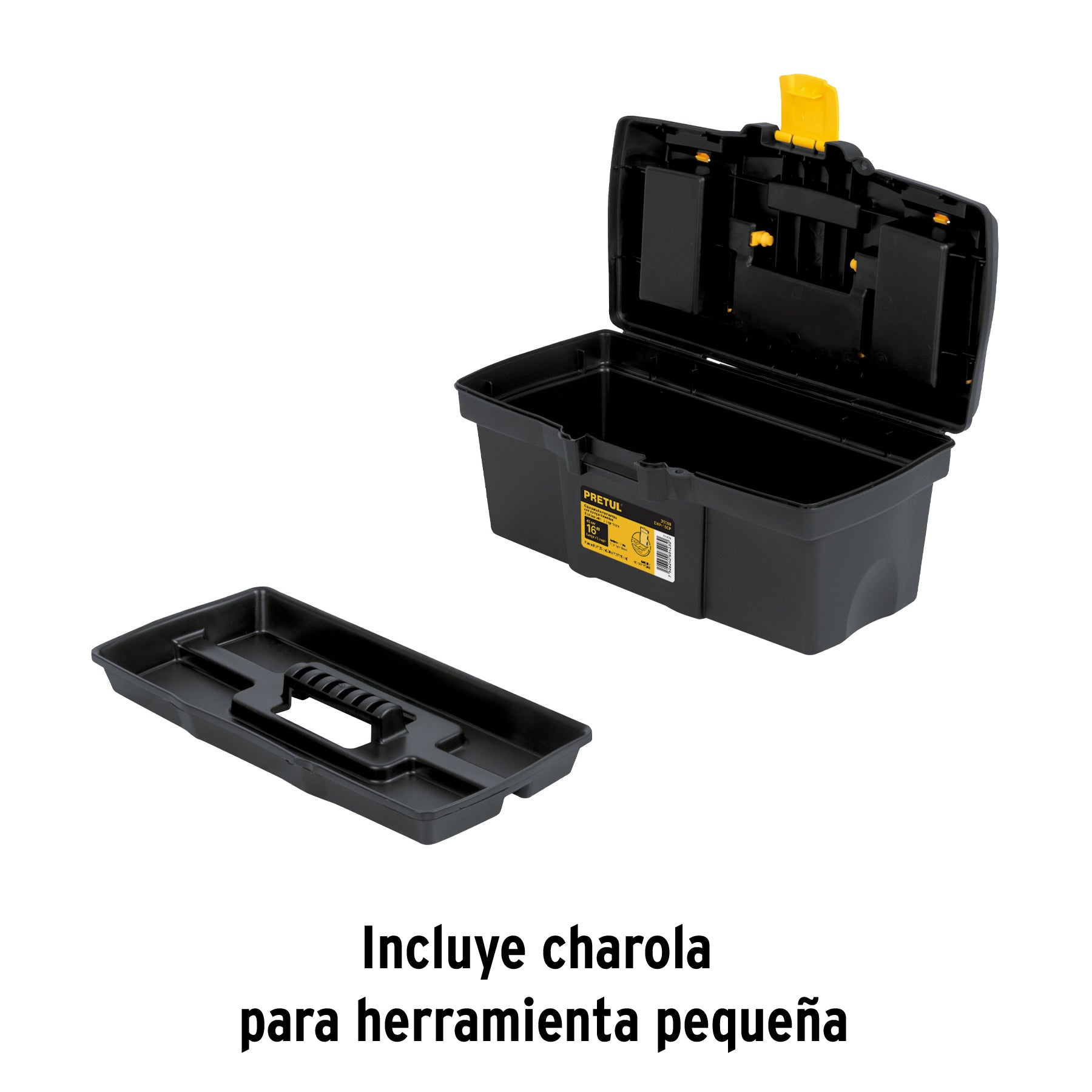 Caja para herramienta de 16" con compartimentos, PRETUL