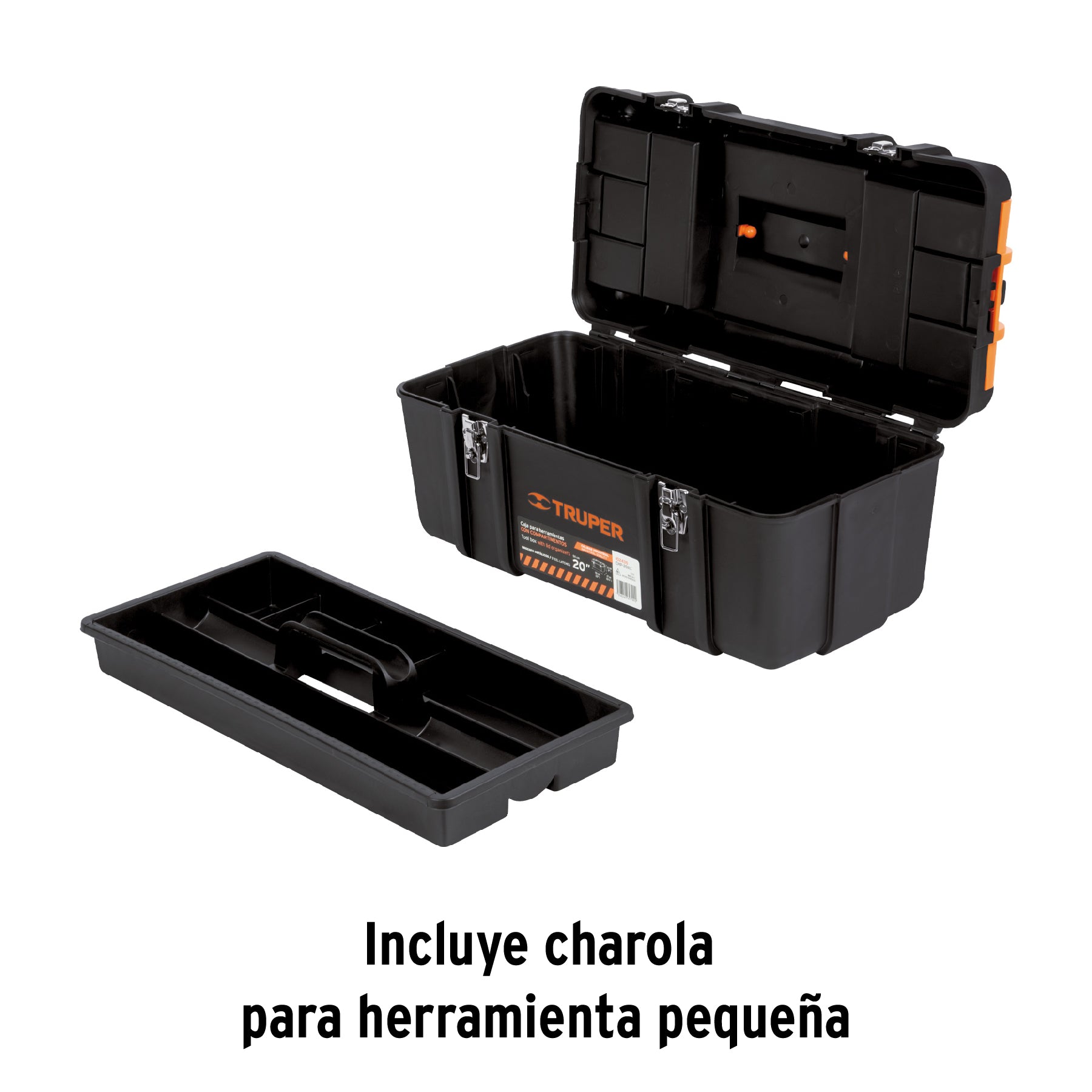 Caja para herramienta 20" compartimentos y broches metálicos