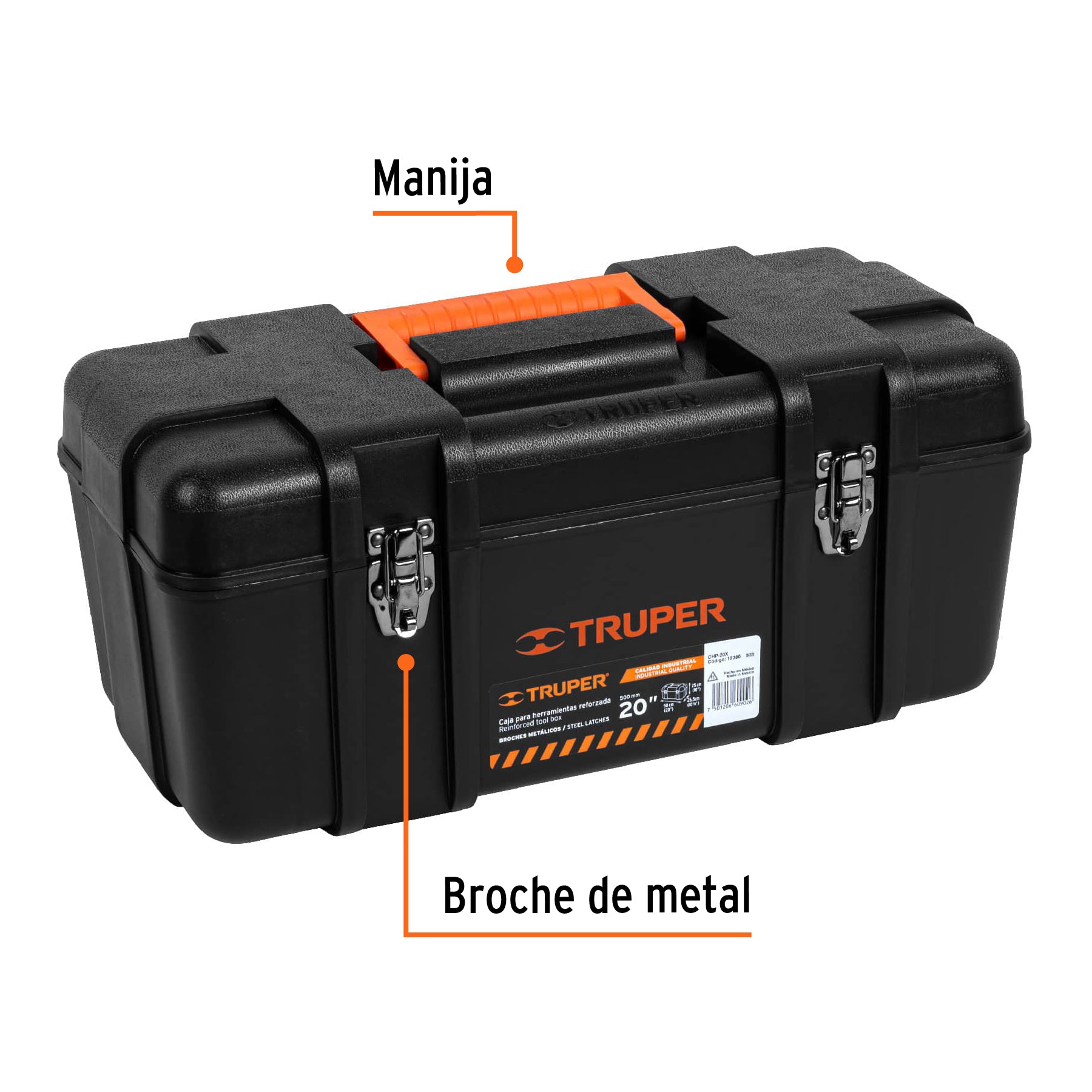 Caja para herramienta 20" industrial con broches metálicos