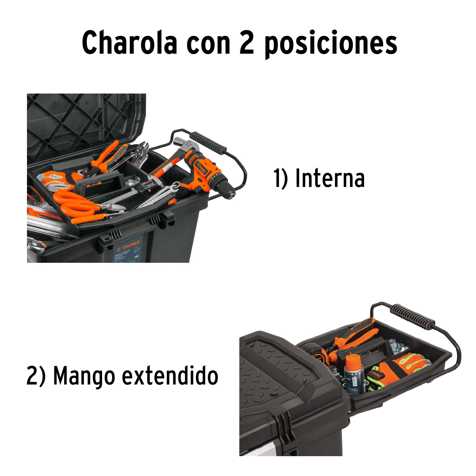 Caja para herramienta, 23"x17" con ruedas, mango telescópico