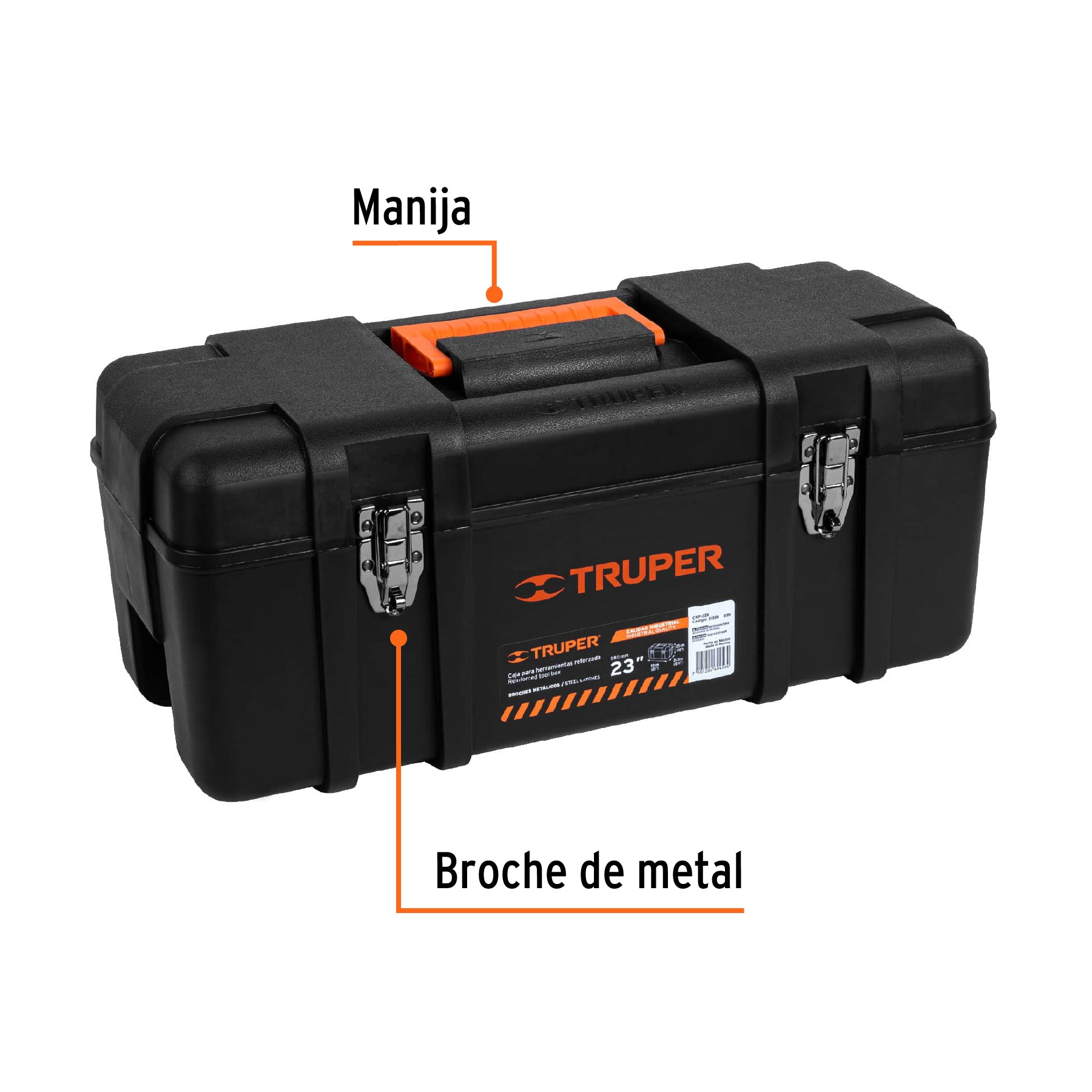 Caja para herramienta 23" industrial con broches metálicos