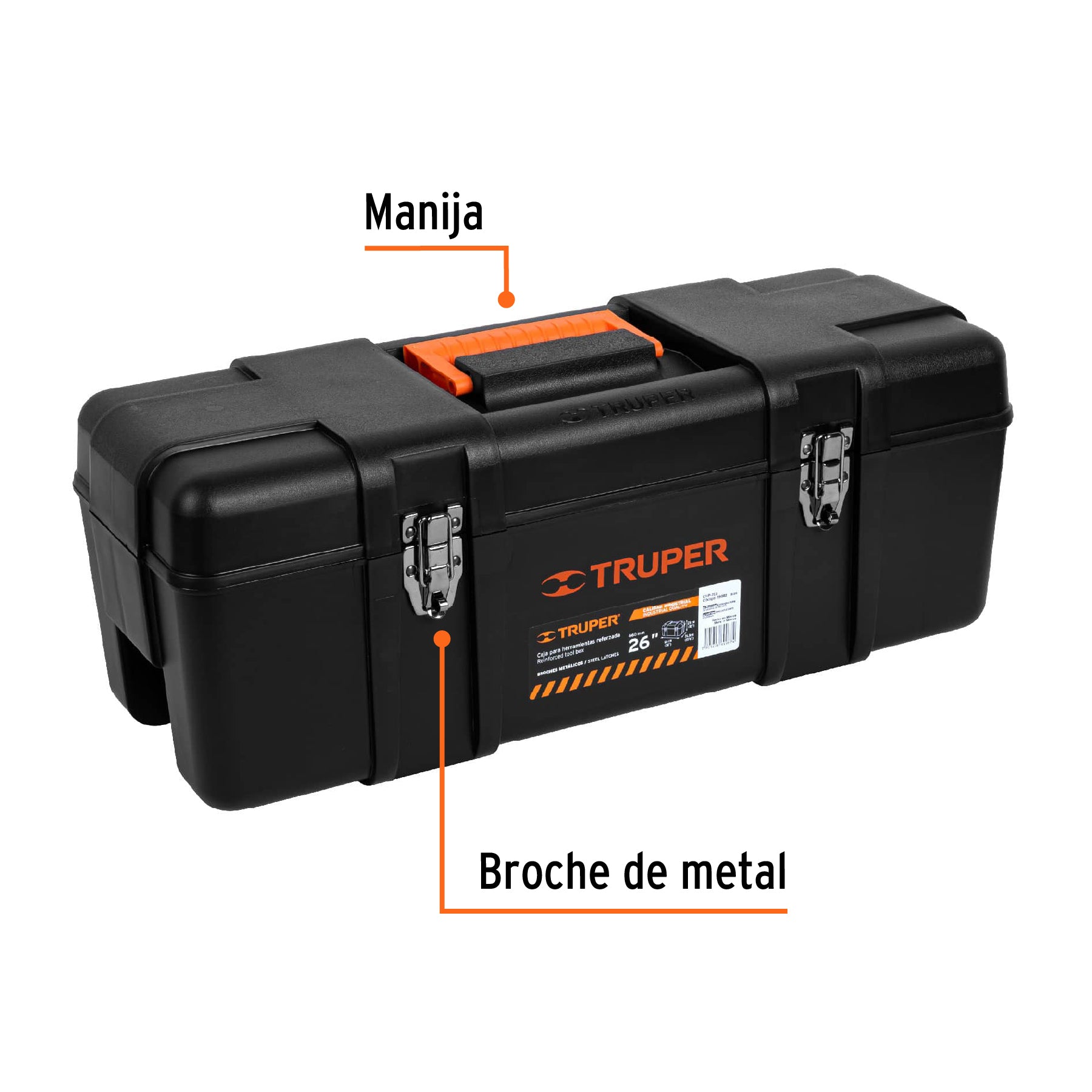 Caja para herramienta 26" industrial con broches metálicos