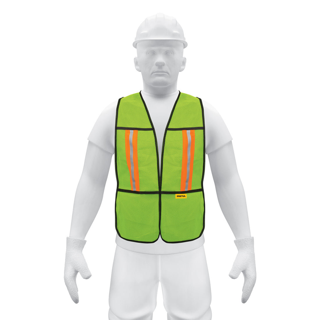 Chaleco de seguridad con cintas reflejantes, verde, PRETUL