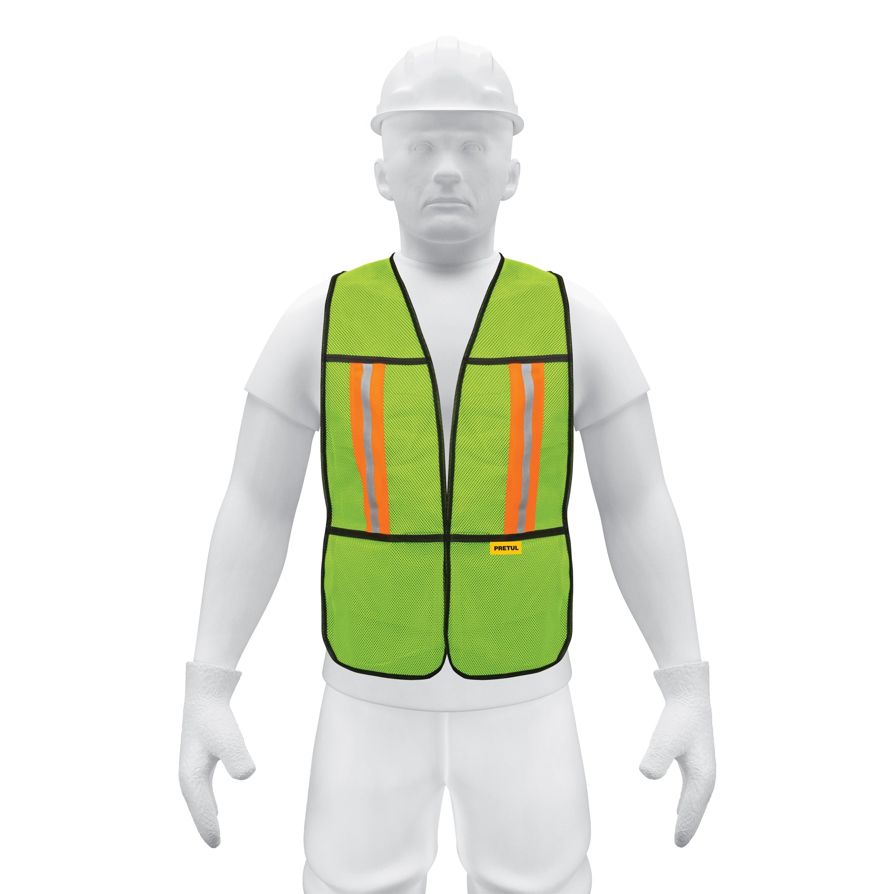 Chaleco de seguridad con cintas reflejantes, verde, PRETUL