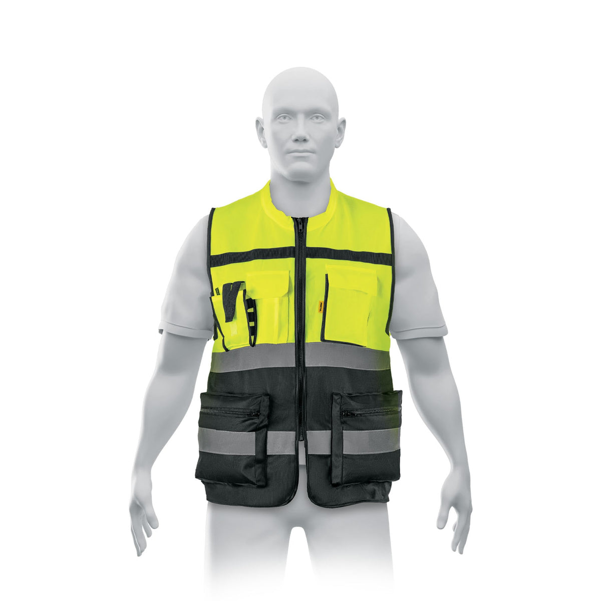 Chaleco brigadista con cintas reflejantes, amarillo, PRETUL
