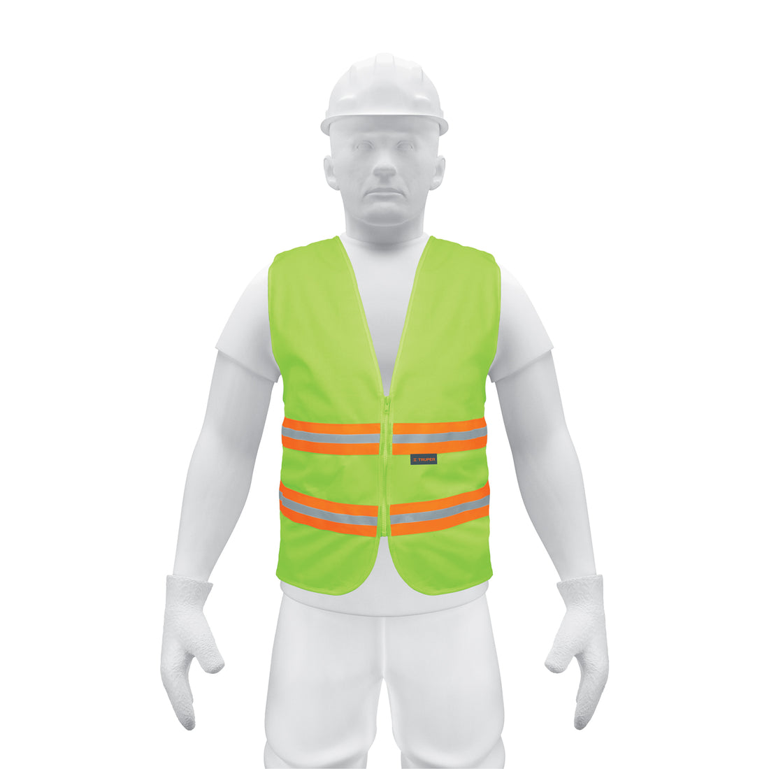 Chaleco de seguridad verde alta visibilidad con cierre