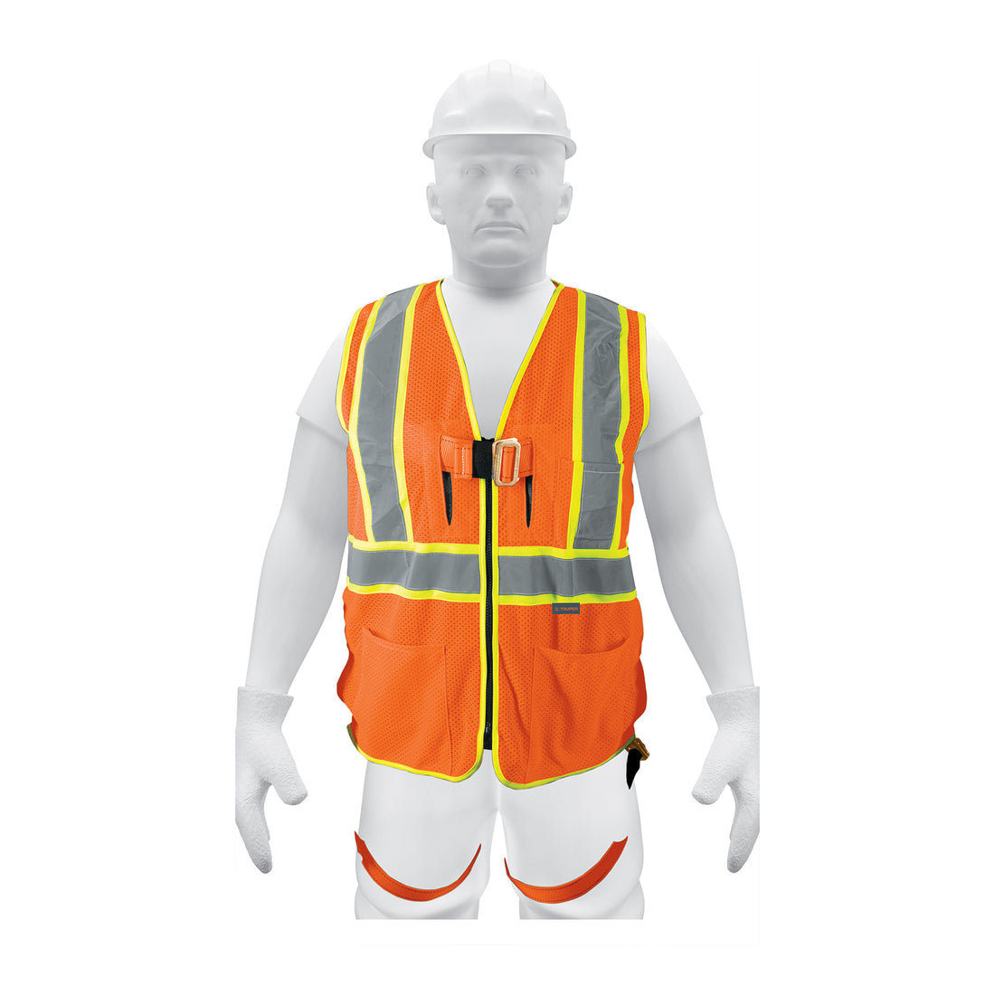 Chaleco de seguridad para arnés, alta visibilidad, naranja