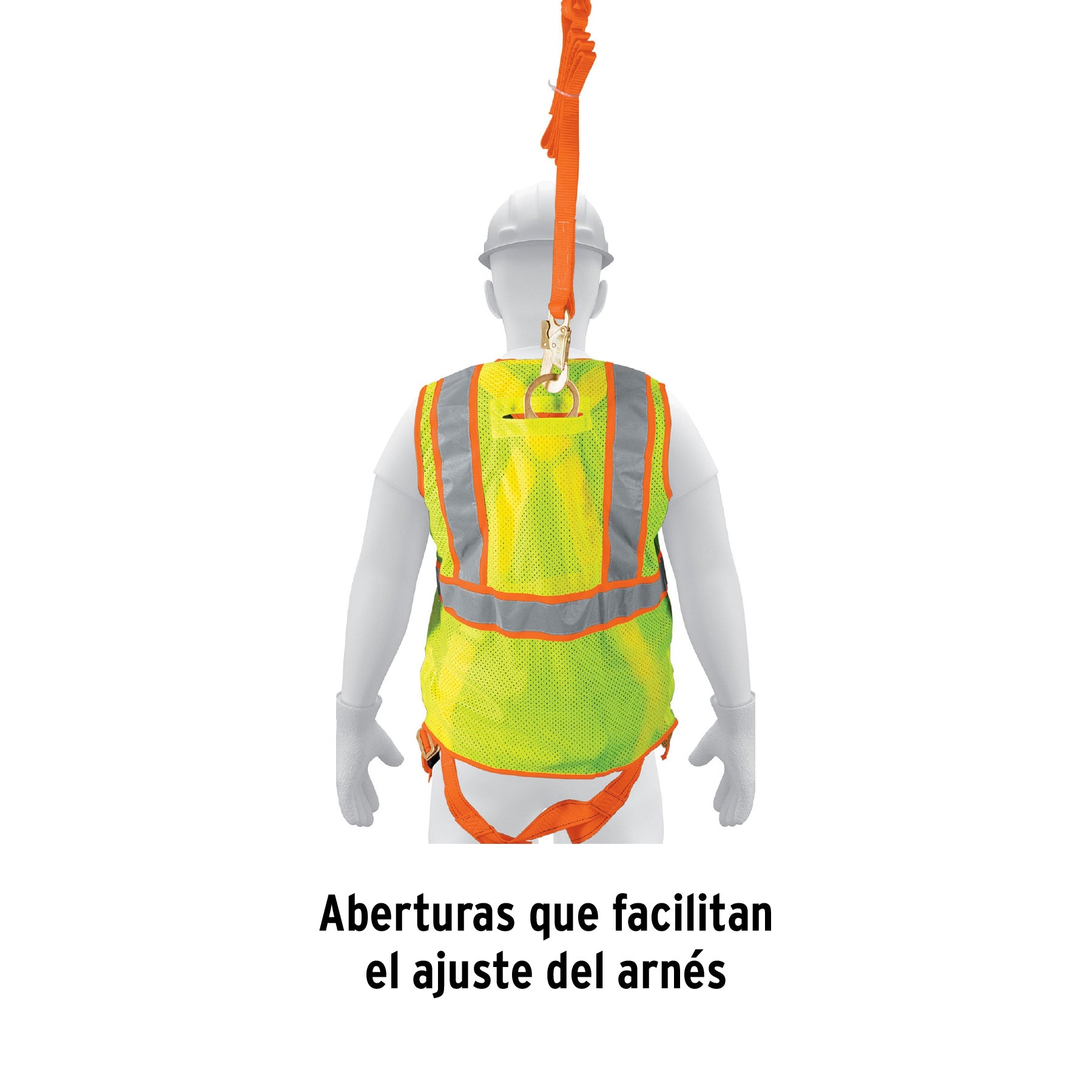 Chaleco de seguridad para arnés, alta visibilidad, verde
