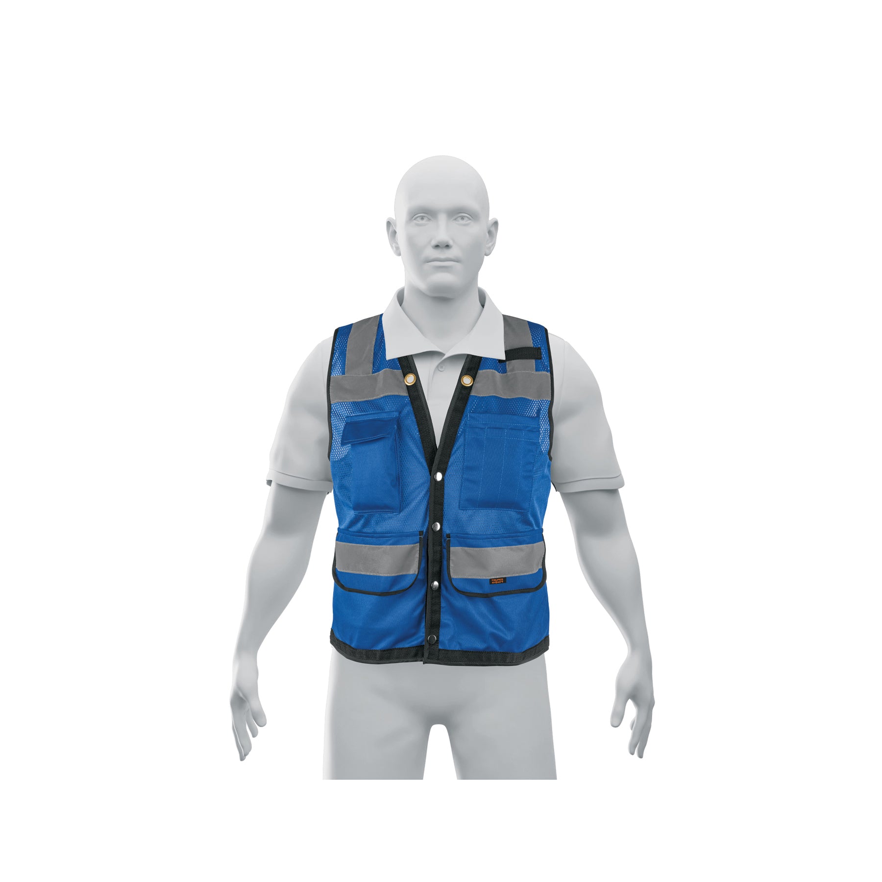 Chaleco seguridad reforzado azul con bolsas, G, EXPERT