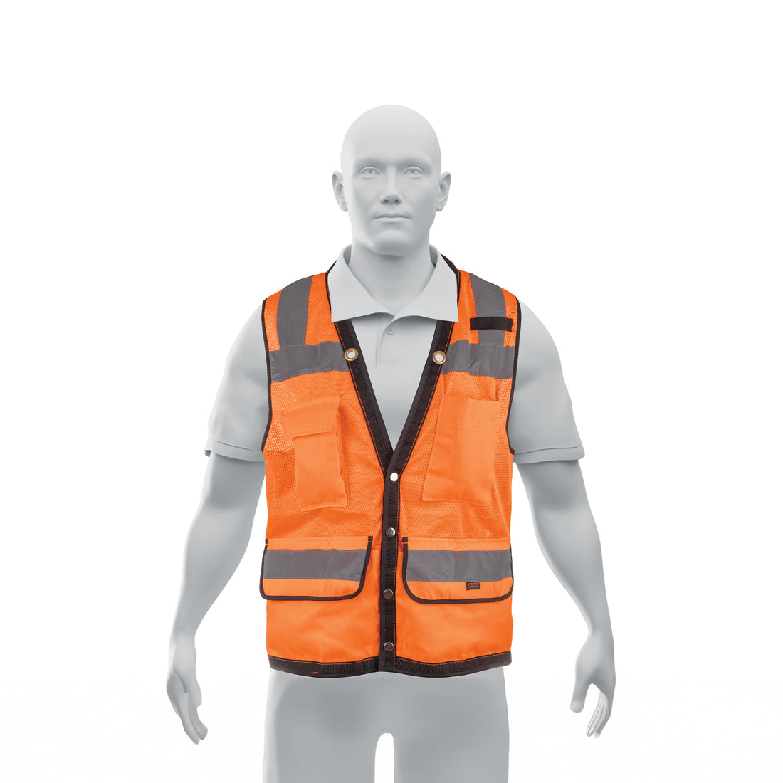 Chaleco seguridad reforzado naranja con bolsas, EG, EXPERT