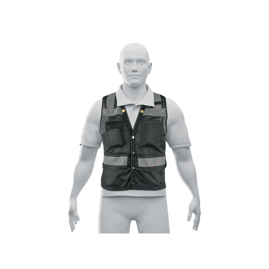 Chaleco seguridad reforzado negro con bolsas, G, EXPERT