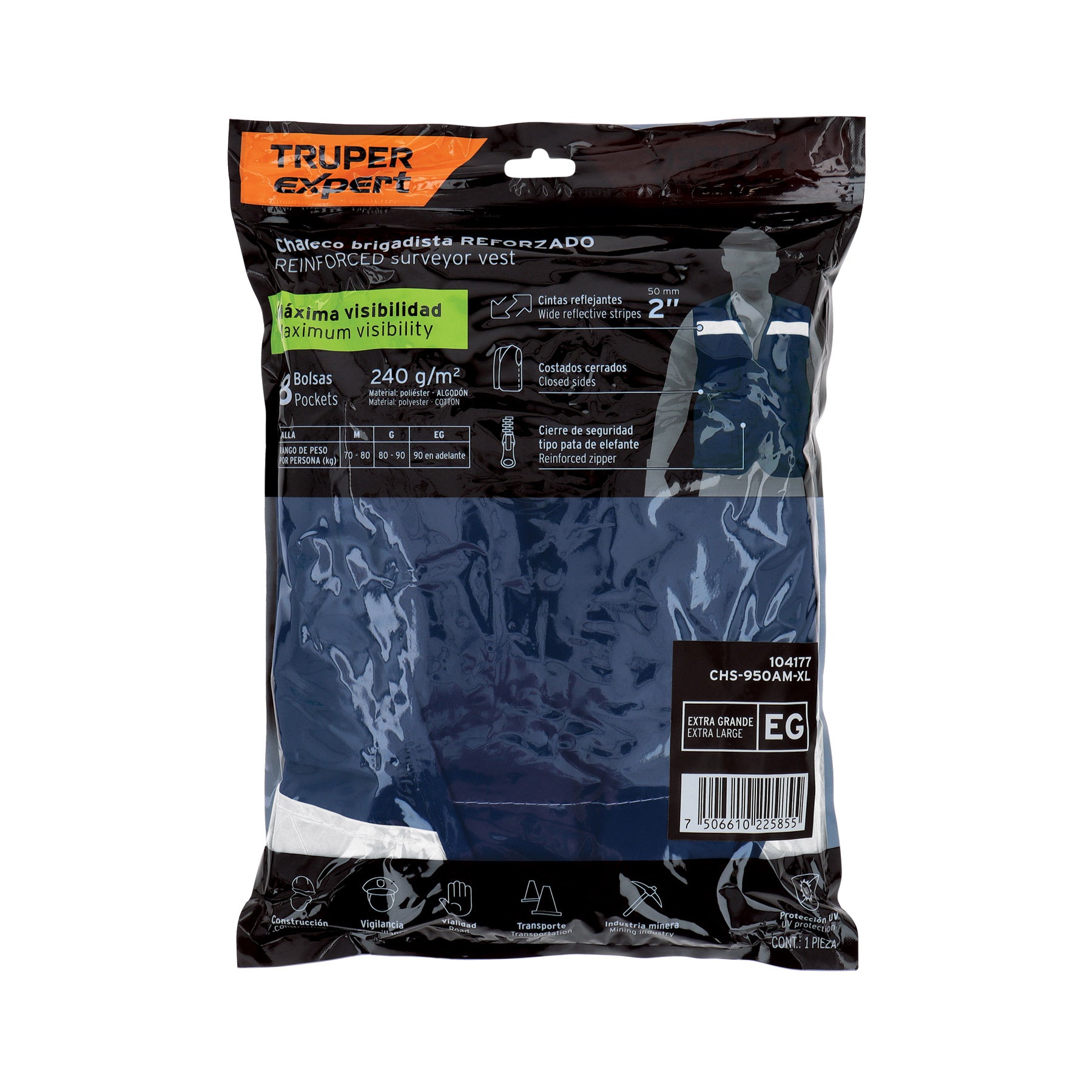 Chaleco brigadista reforzado, azul marino, EG, TRUPER EXPERT